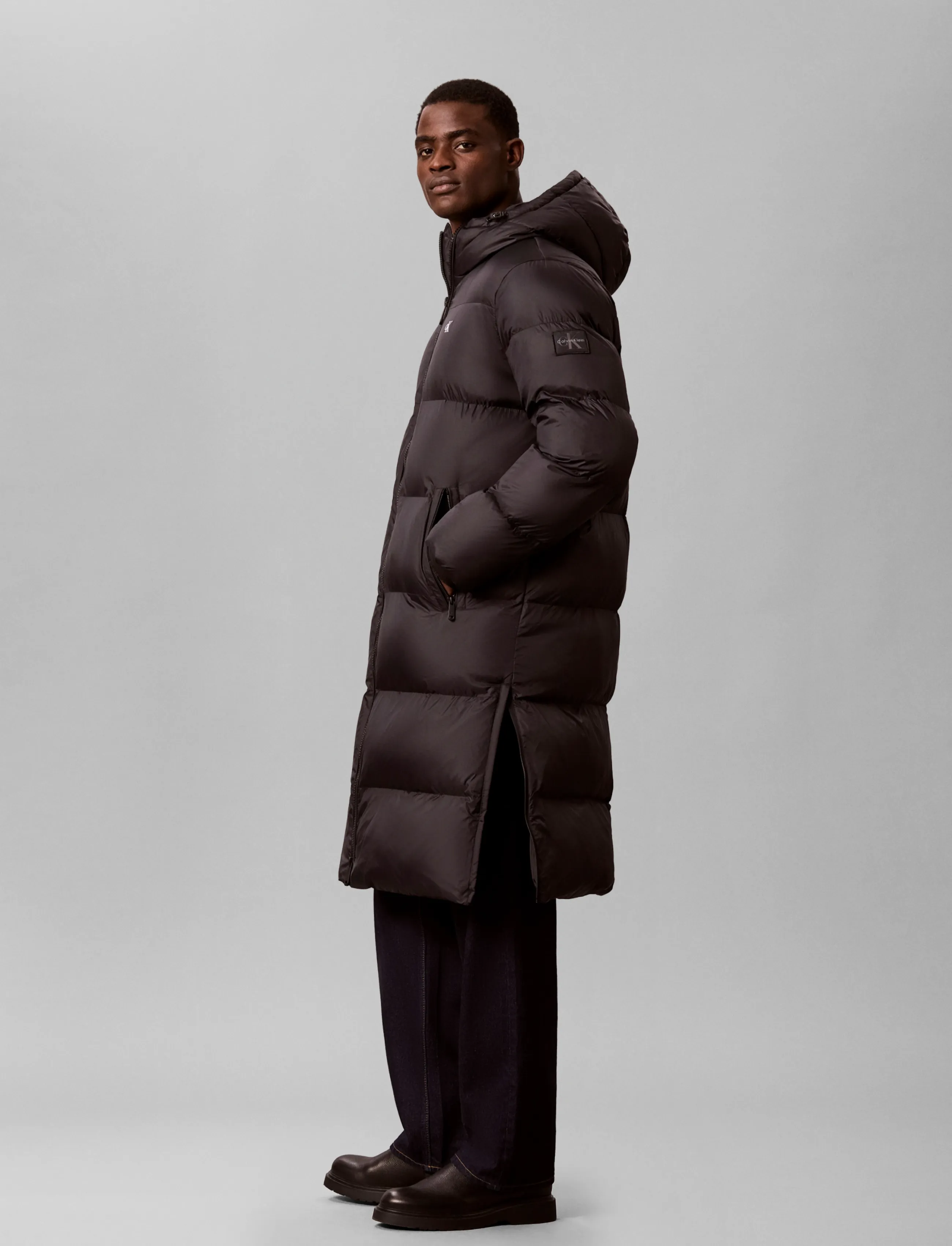 Calvin Klein Jeans - LS LONG LENGTH HOODED NYLON PUFF - black - 5