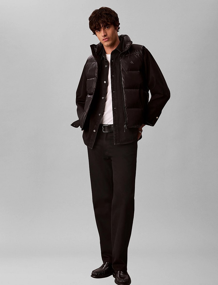 Calvin Klein Jeans - SVLSS GLOSSY STAND COLLAR DOWN V - veste - black - 0