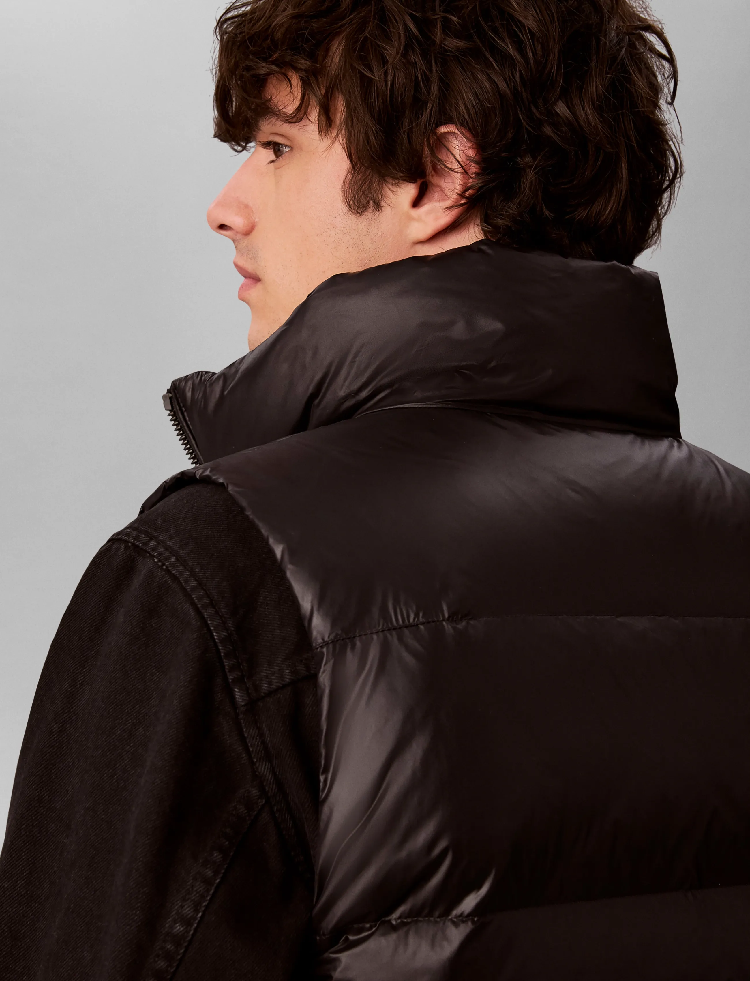 Calvin Klein Jeans - SVLSS GLOSSY STAND COLLAR DOWN V - veste - black - 5