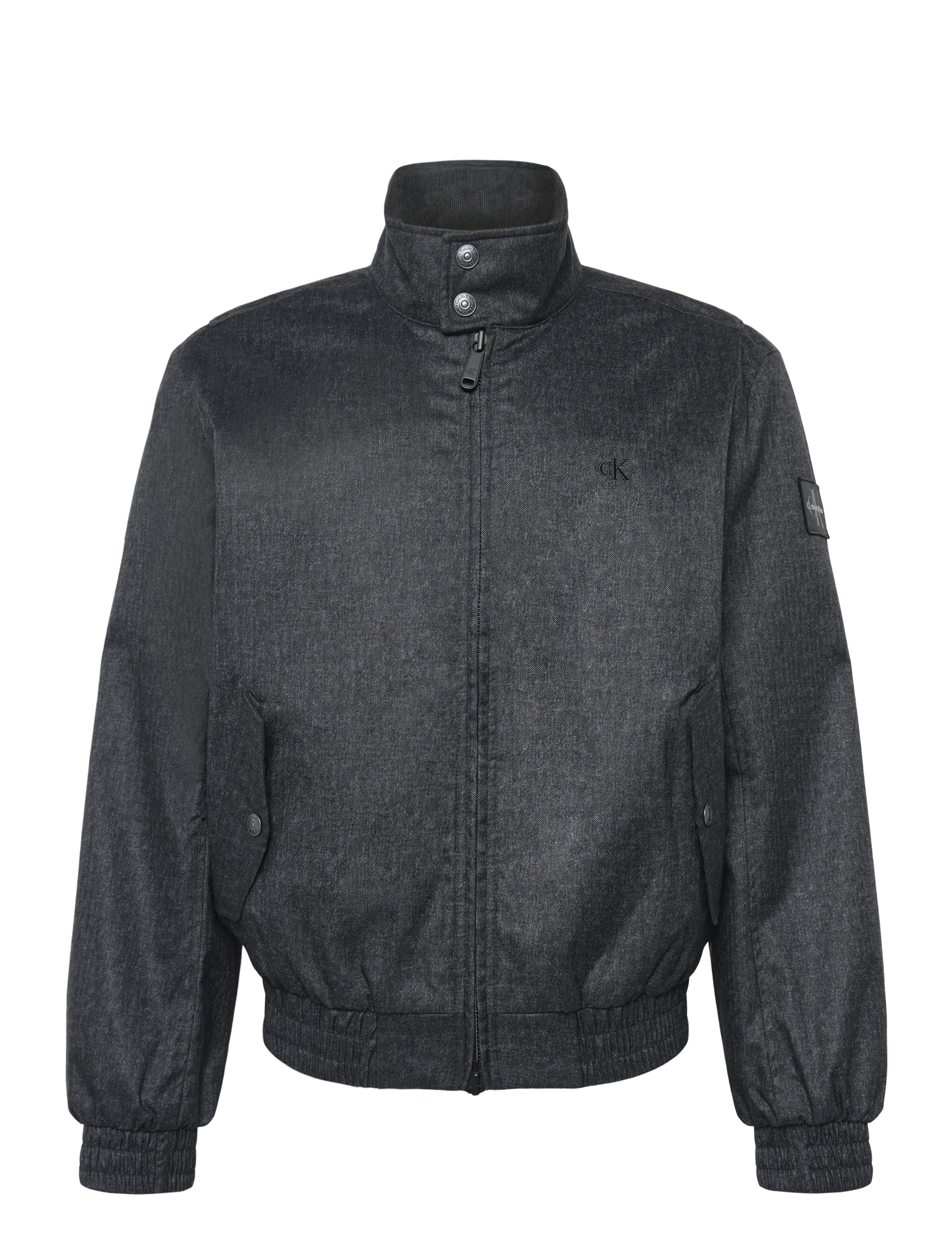 Calvin Klein Jeans - LS PRINTED DENIM HARRINGTON JKT - gefütterte denimjacken - b8989 navy heather - 1