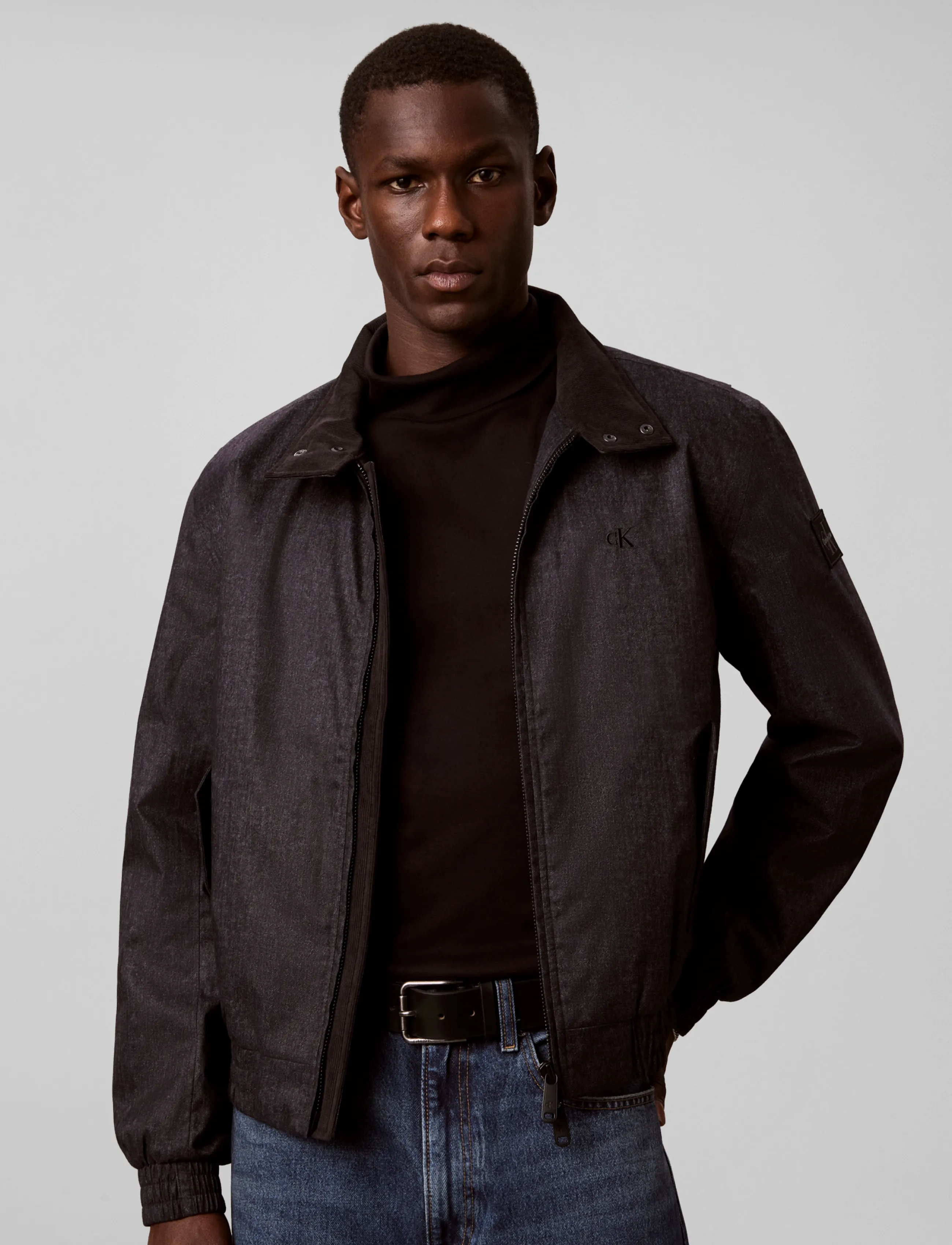 Calvin Klein Jeans - LS PRINTED DENIM HARRINGTON JKT - b8989 navy heather - 3