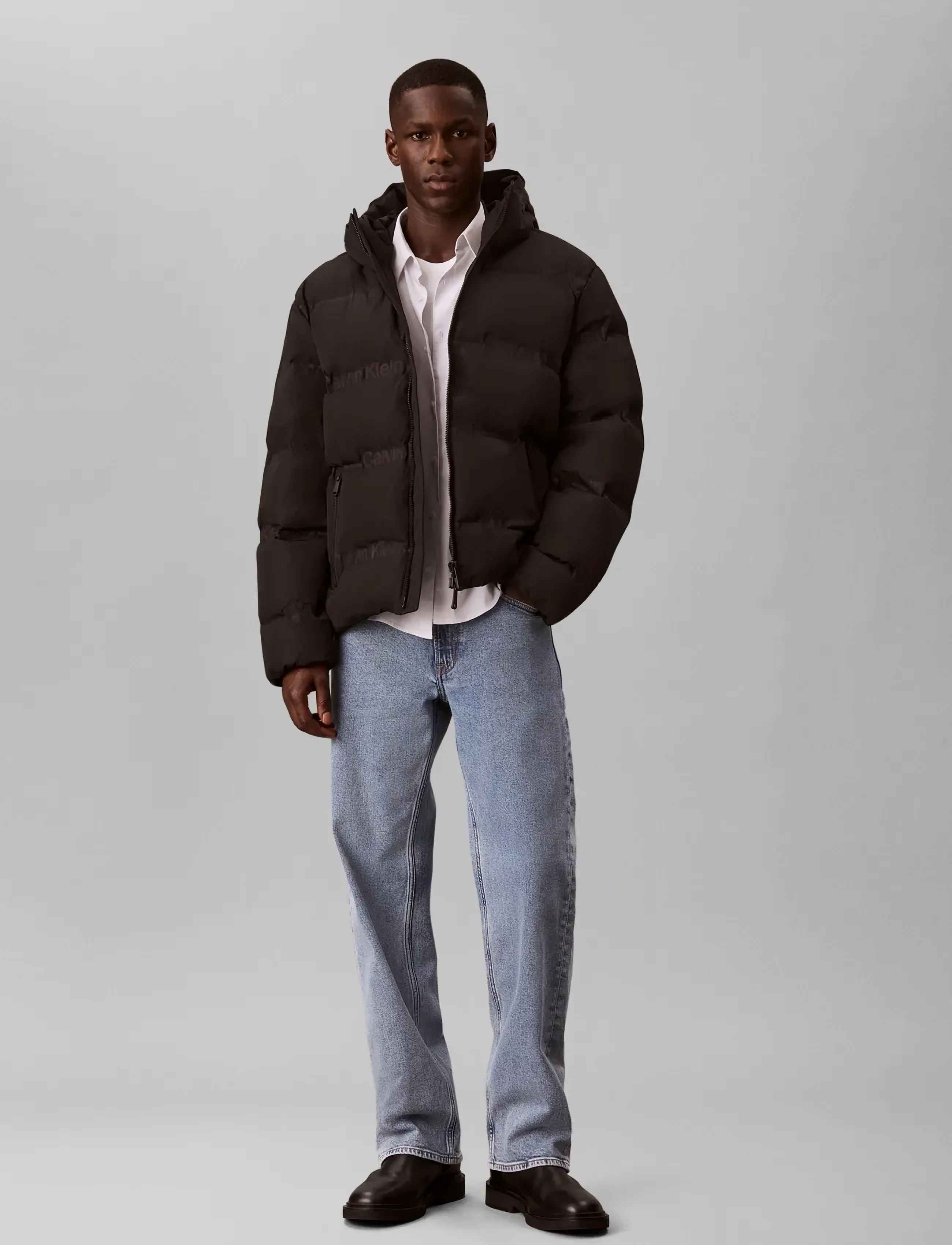 Calvin Klein Jeans LS RLXD LOGO HEAT SEAL DOWN PUFF - Overtøj - BLACK / black