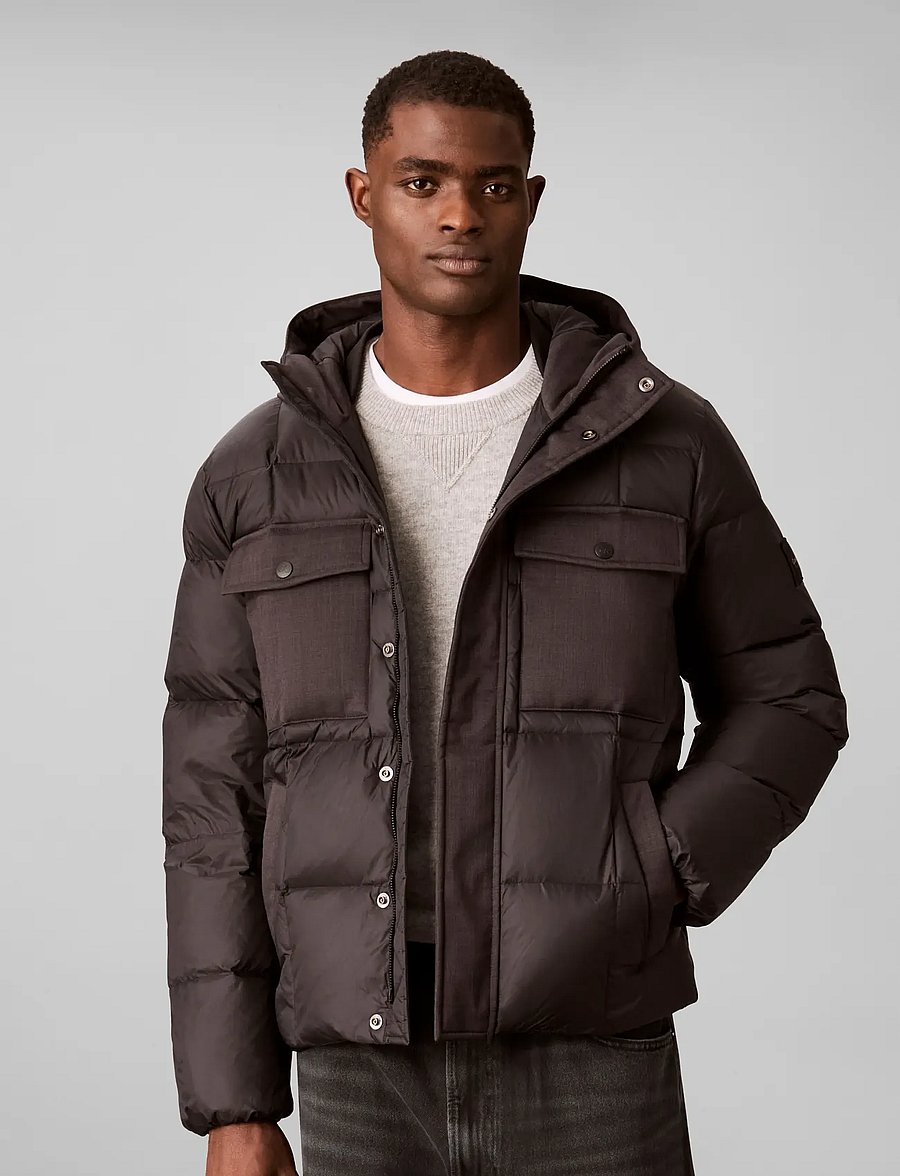 Calvin Klein Jeans - LS MIXED MEDIA NYLON HD DOWN PUF - vinterjakker - black - 0