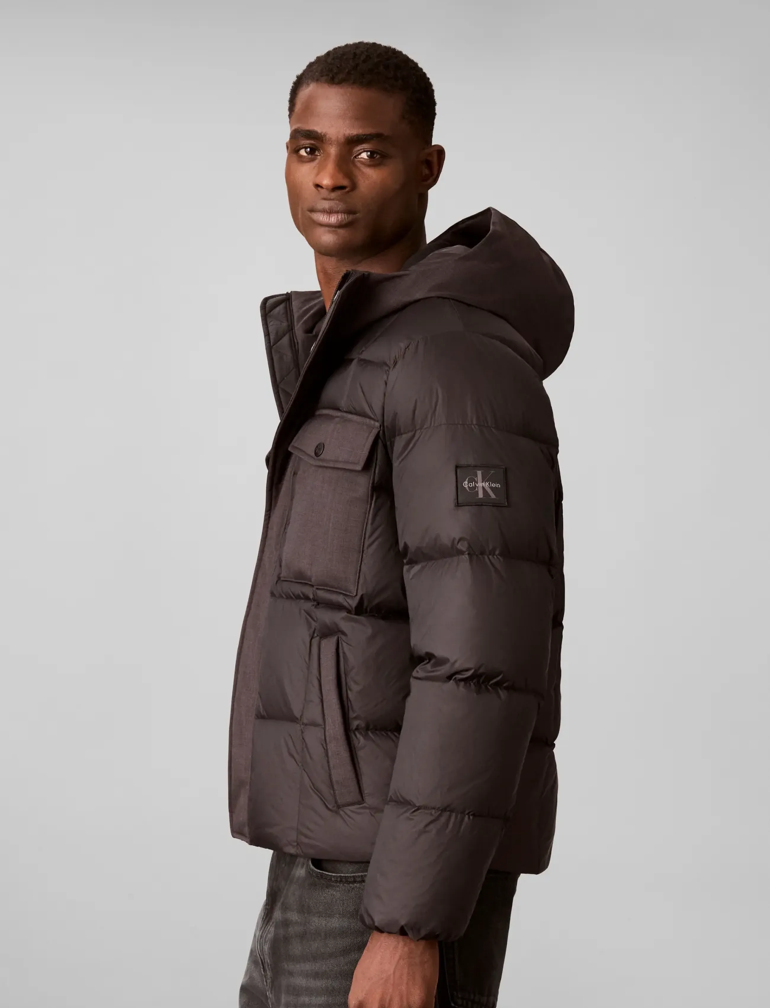 Calvin Klein Jeans - LS MIXED MEDIA NYLON HD DOWN PUF - black - 4