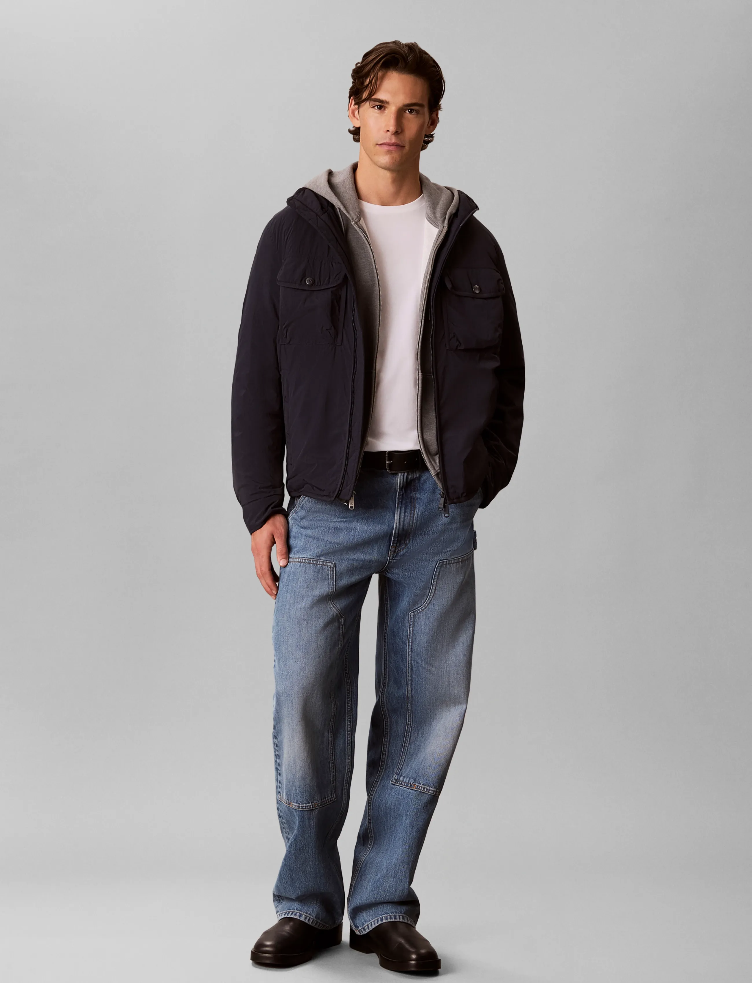 Calvin Klein Jeans LS CRINKLE NYLON PUFFER JKT - Joped - DARK SAPPHIRE / navy