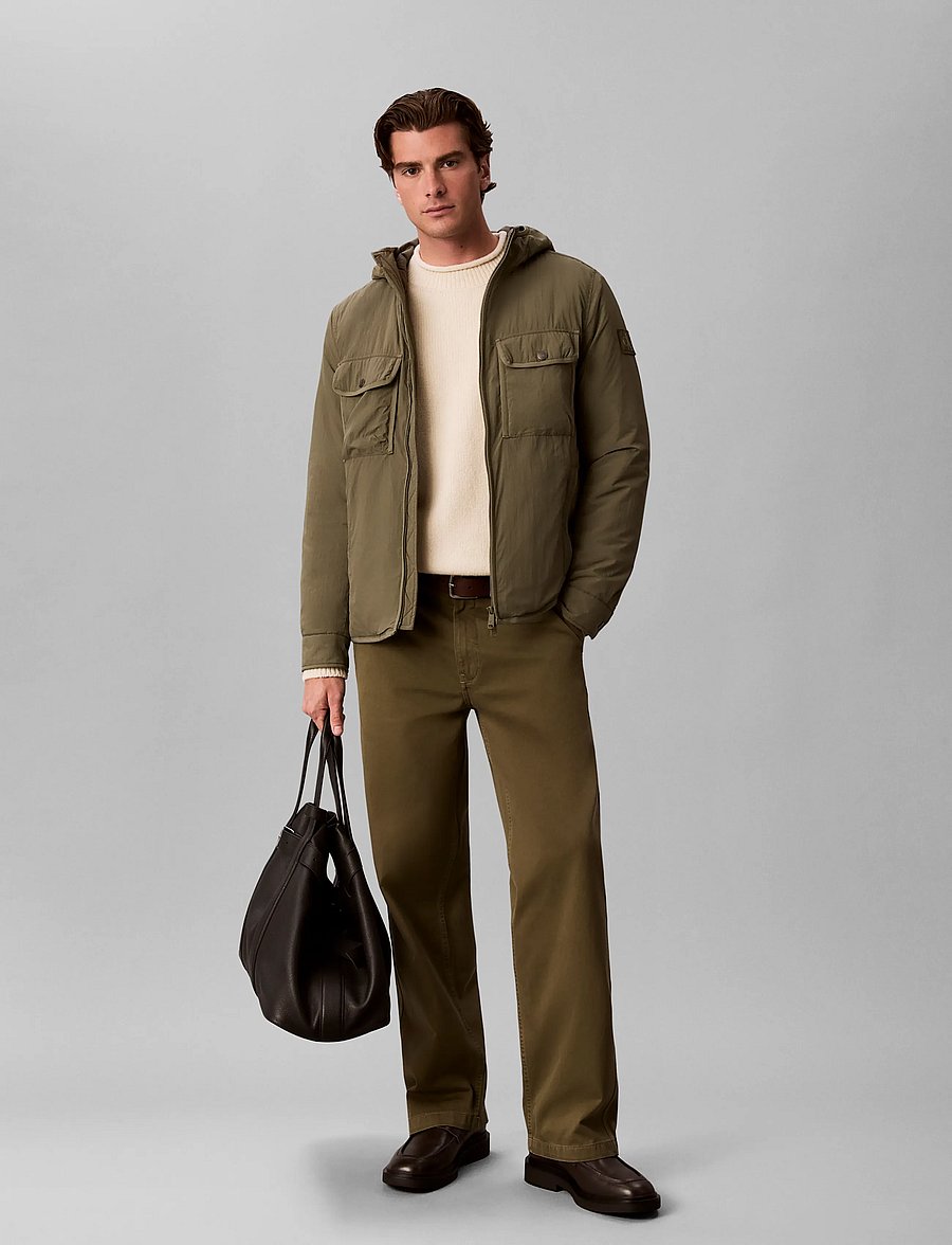 Calvin Klein Jeans - LS CRINKLE NYLON PUFFER JKT - daunenjacken - dusty olive - 0