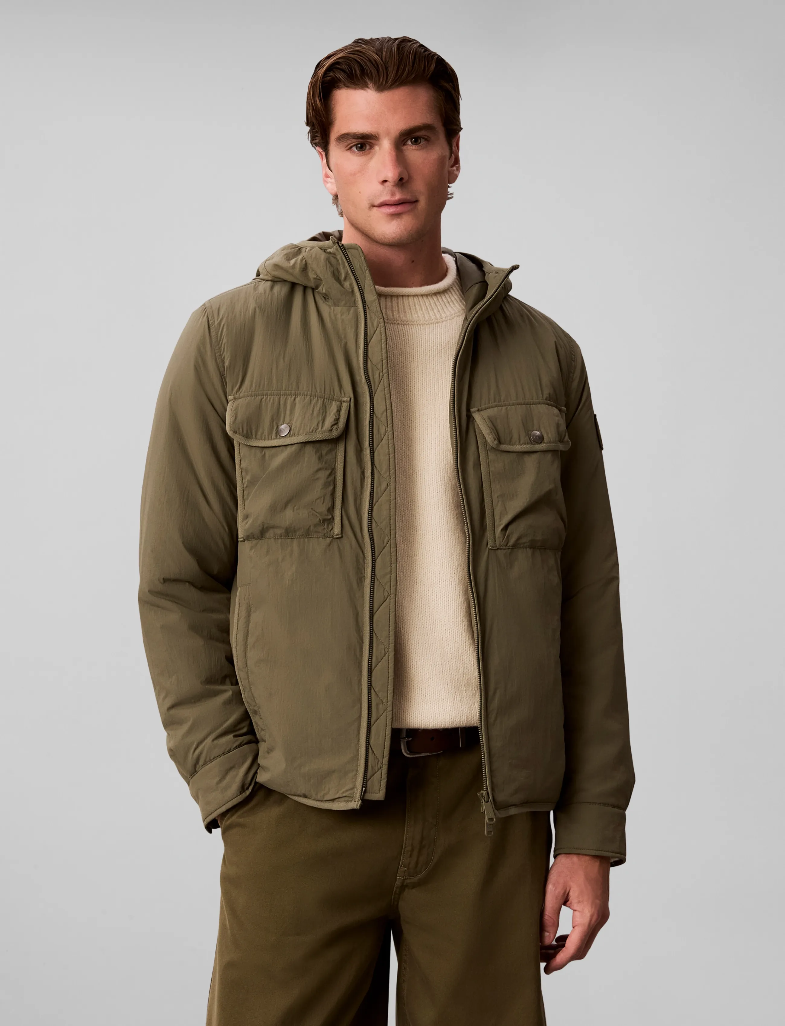 Calvin Klein Jeans - LS CRINKLE NYLON PUFFER JKT - daunenjacken - dusty olive - 4