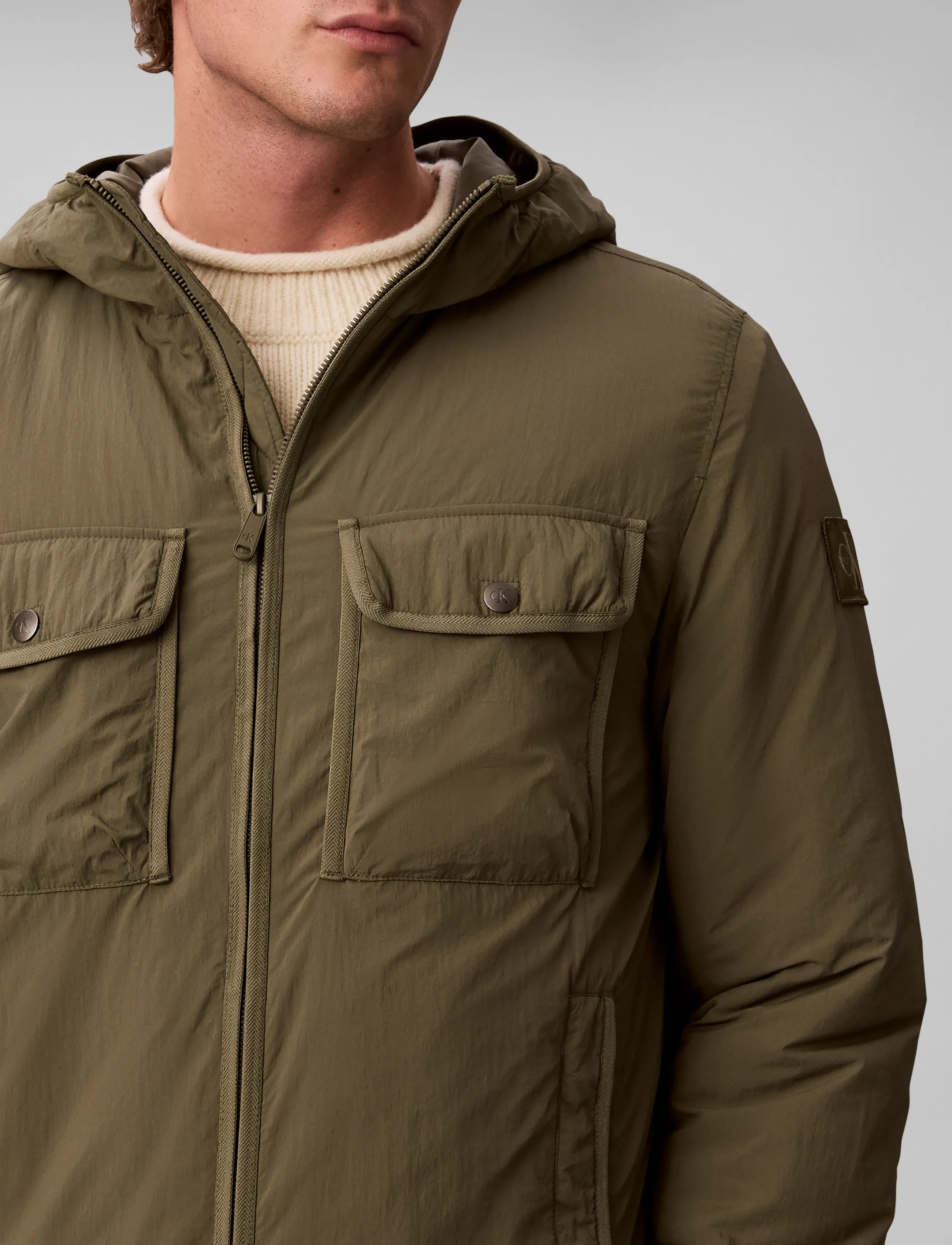 Calvin Klein Jeans - LS CRINKLE NYLON PUFFER JKT - daunenjacken - dusty olive - 5