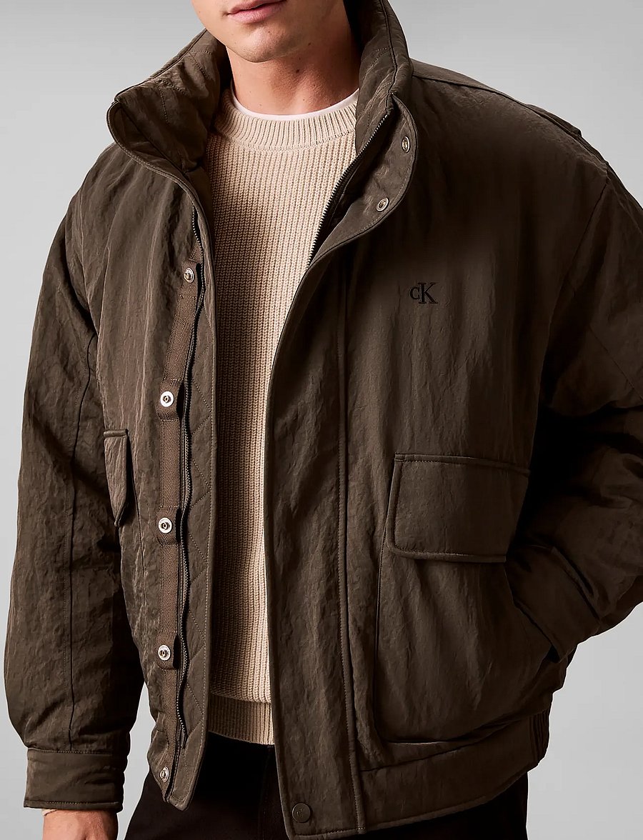 Calvin Klein Jeans - LS CRINKLE NYLON BLOUSON JACKET - beluga - 5