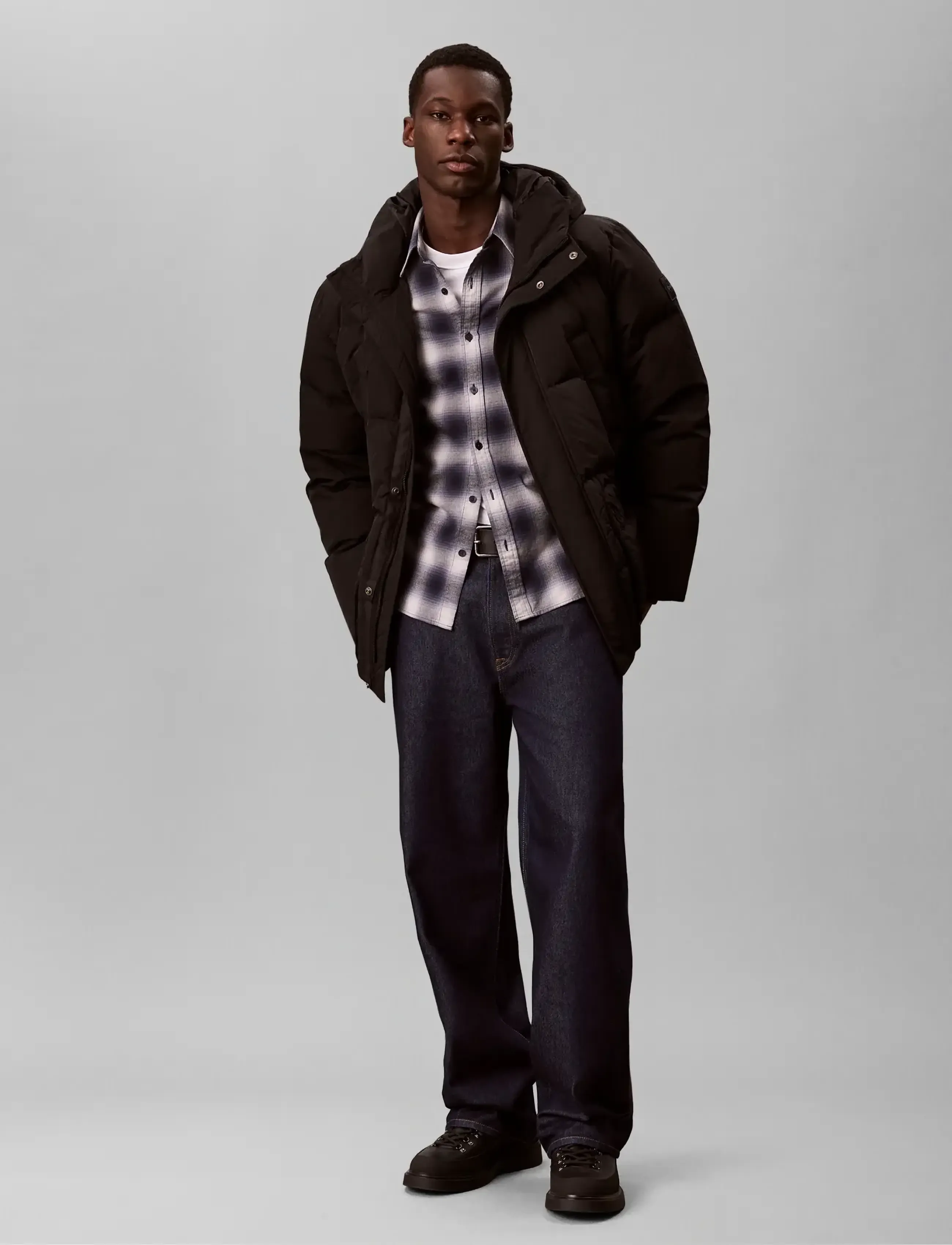 Calvin Klein Jeans LS IRRIDESCENT NYLON HD DOWN PUF - Kläder - BLACK / black