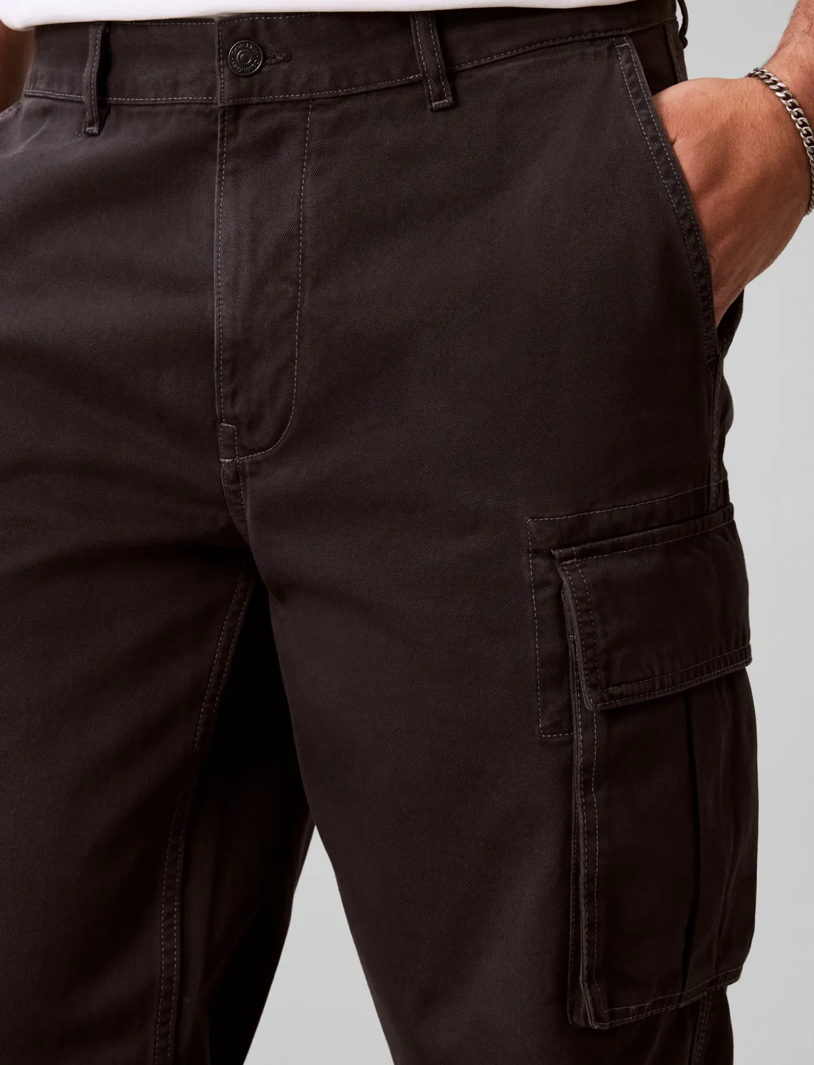 Calvin Klein Jeans - BAGGY UTILITY COTTON TWILL CARGO - volcanic ash - 4