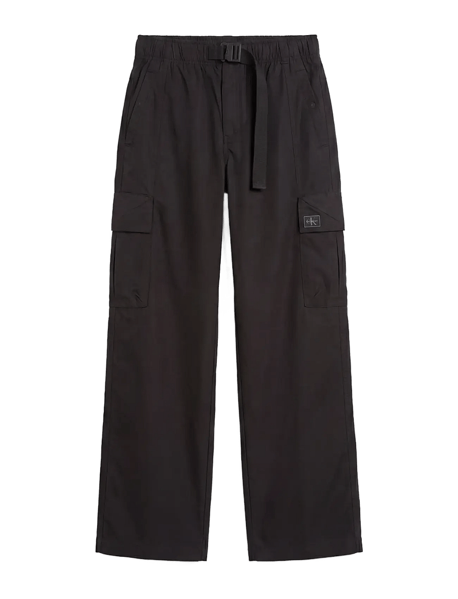 Calvin Klein Jeans - COTTON RIPSTOP CARGO PANT - cargohosen - black - 1