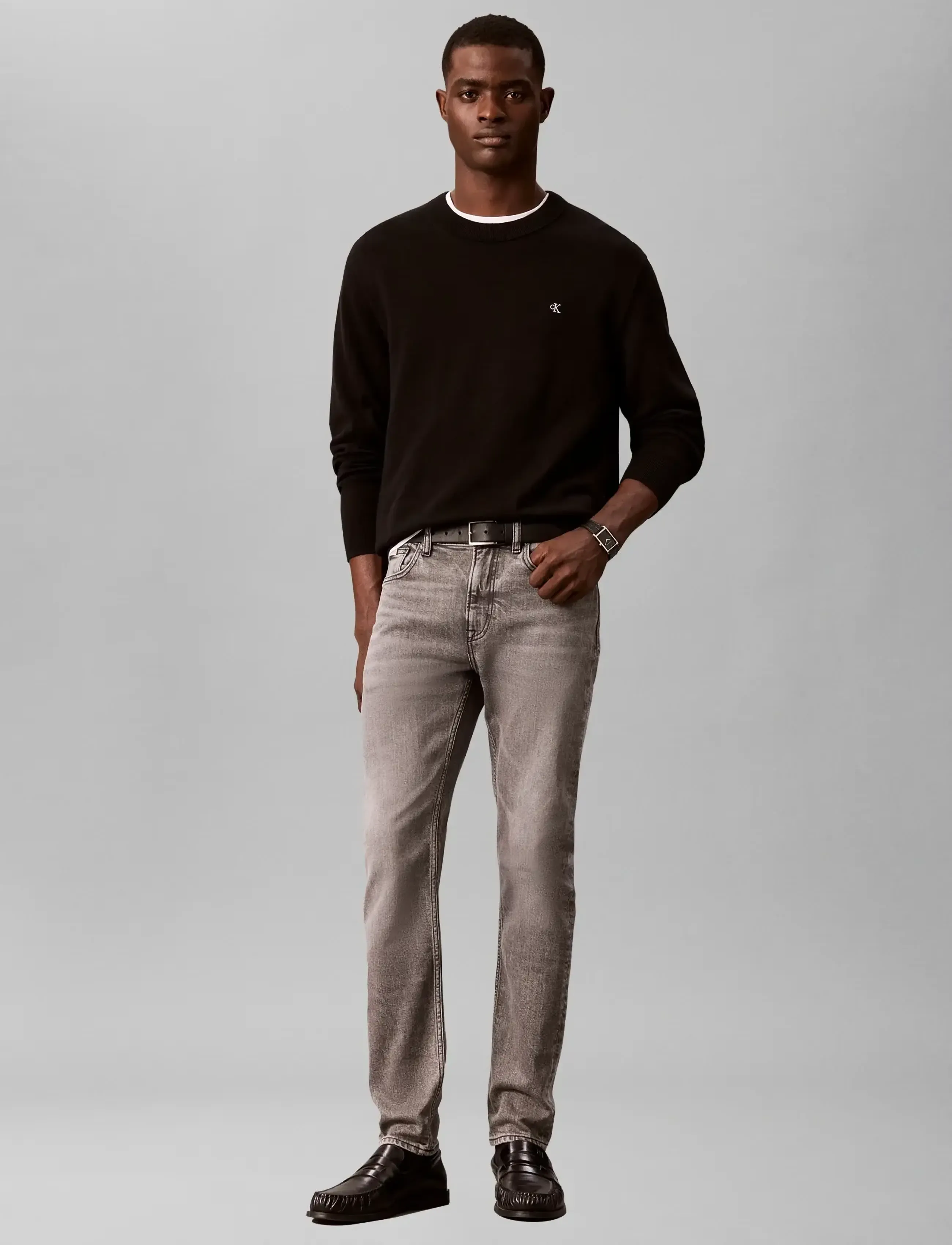 Calvin Klein Jeans Slim Taper Basalt Jean, 32 x 32, Grey, Jeans > Smalle, Herre