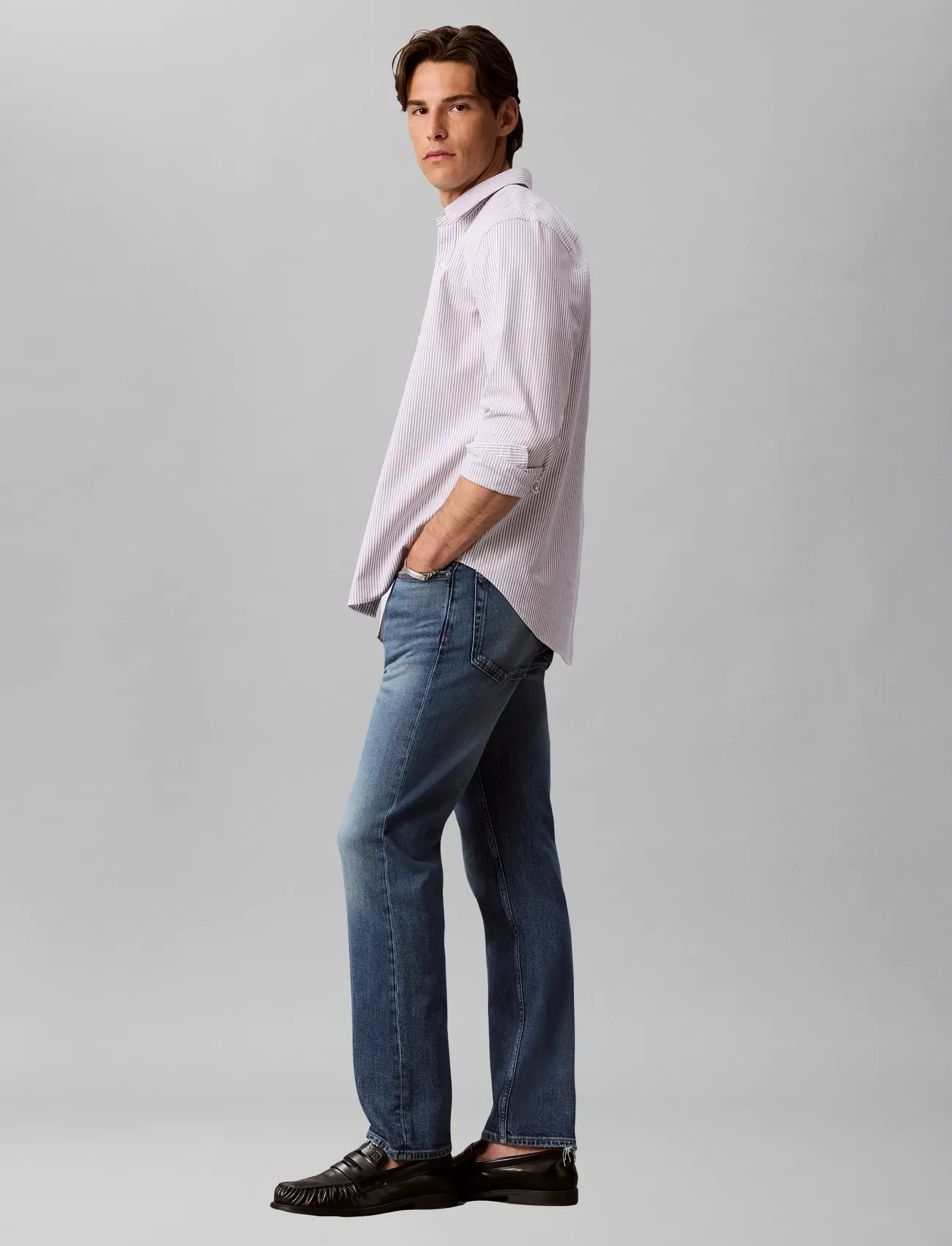 Calvin Klein Jeans STANDARD STRAIGHT WINTER HAZE JE - Tänavastiil - WINTER HAZE / blue