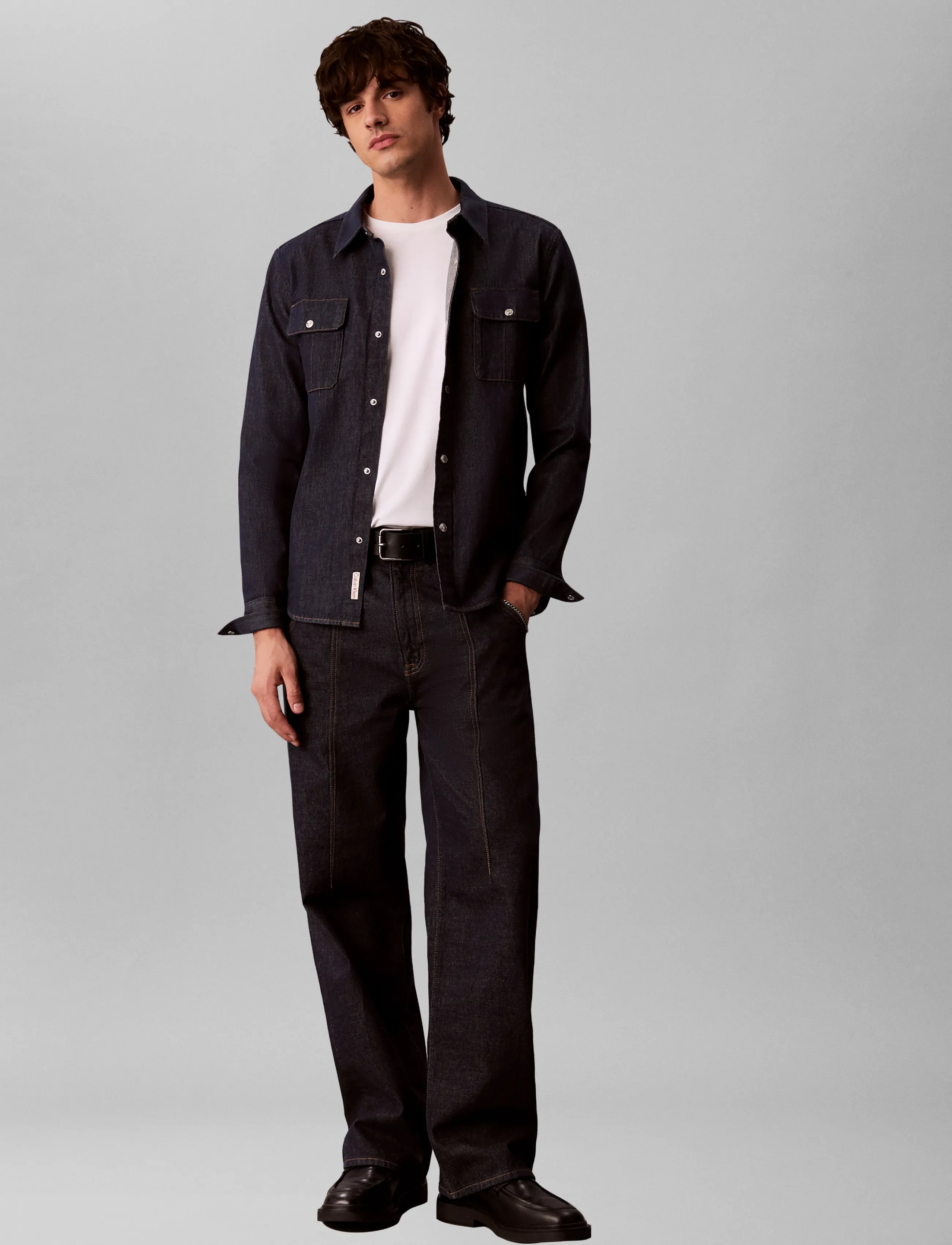 Calvin Klein Jeans ICONIC INDIGO WSTRN DNM SHIRT - Kläder - ICONIC INDIGO / navy