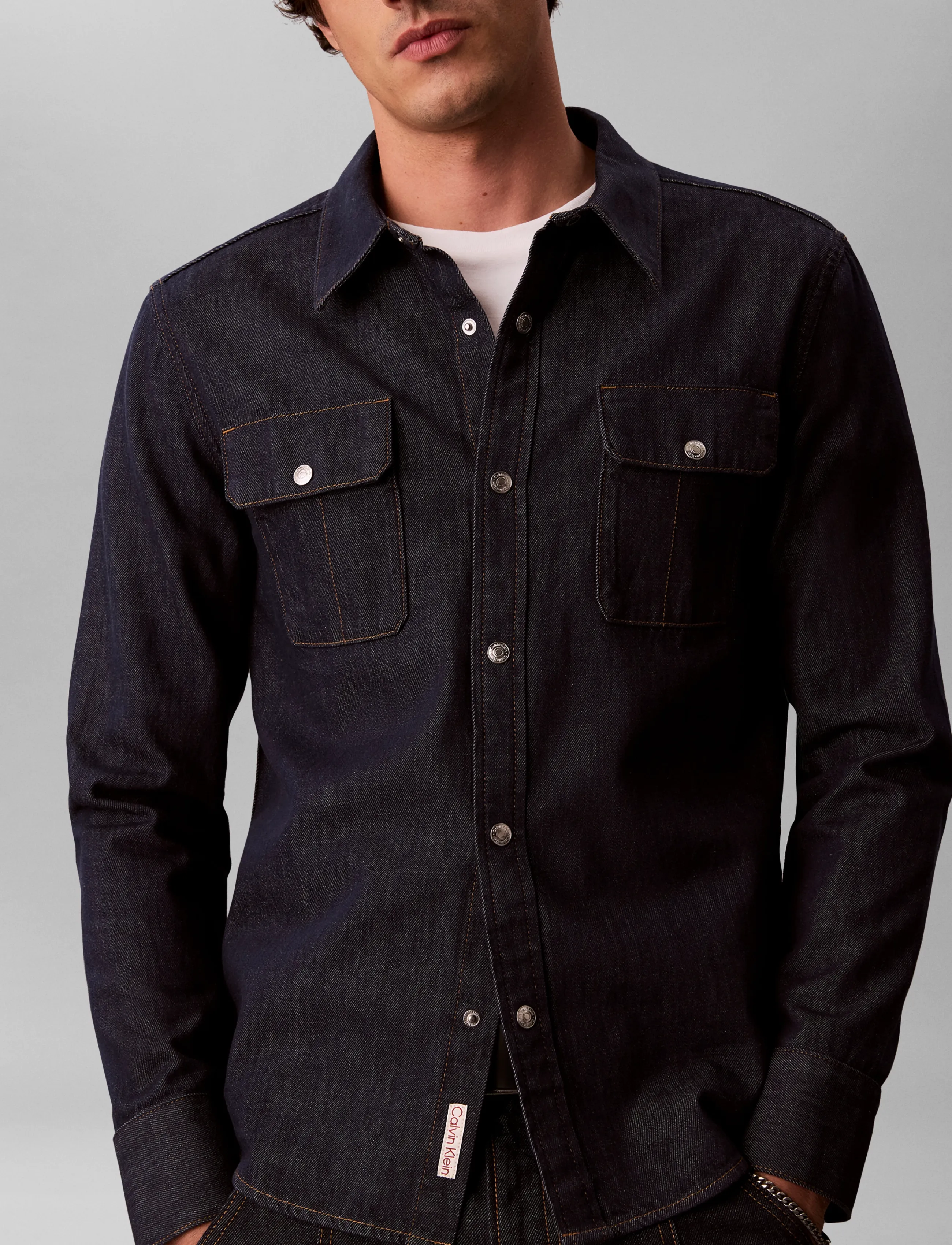 Calvin Klein Jeans - ICONIC INDIGO WSTRN DNM SHIRT - jeansskjortor - iconic indigo - 5