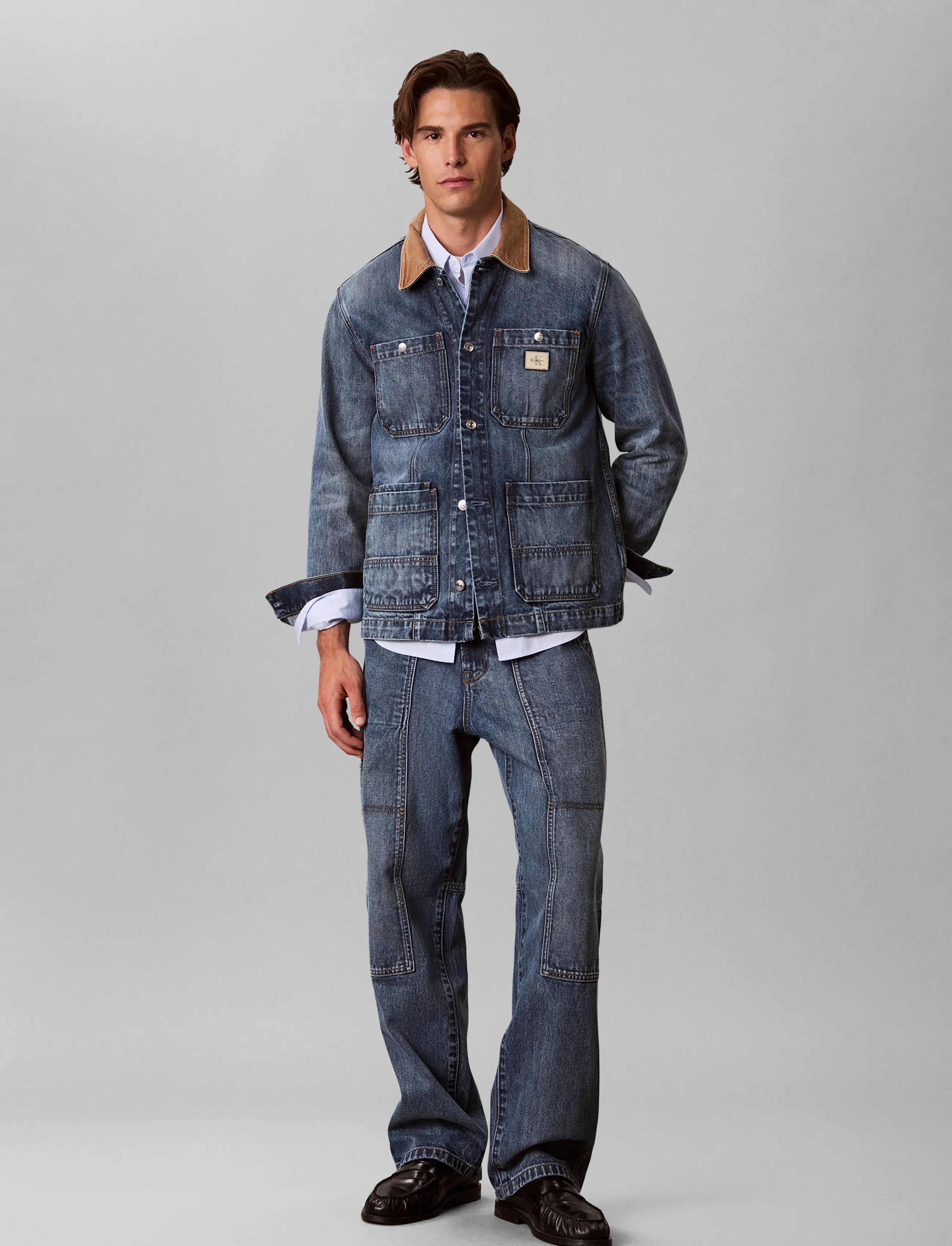 Calvin Klein Jeans DOUBLE CARPENTER JEAN SHORT LINE - Calvin Klein - SHORT LINE / blue