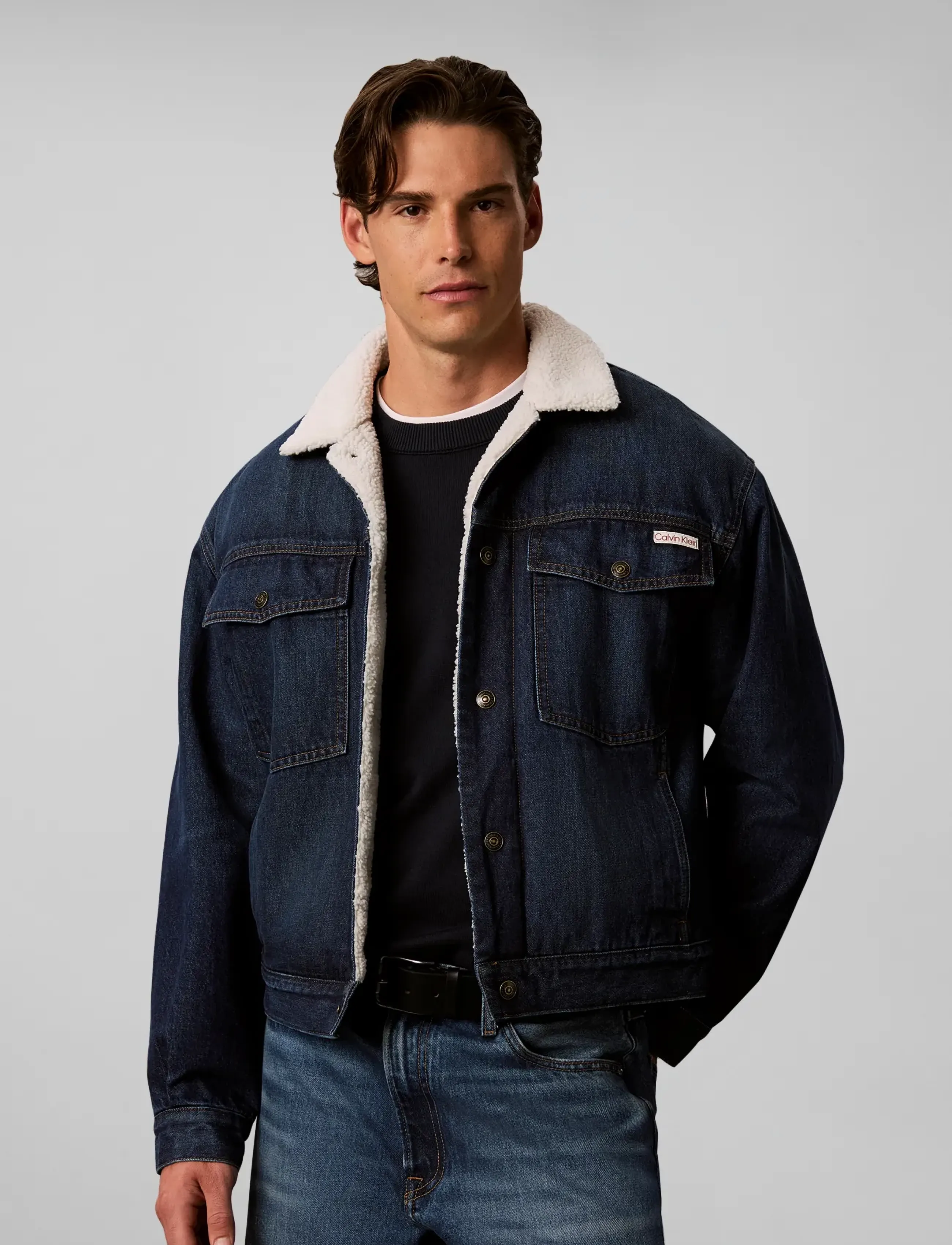 Calvin Klein Jeans - ARCHIVE 90S SHERPA TRUCKER CLAYT - lined denim jackets - clayton stone - 3