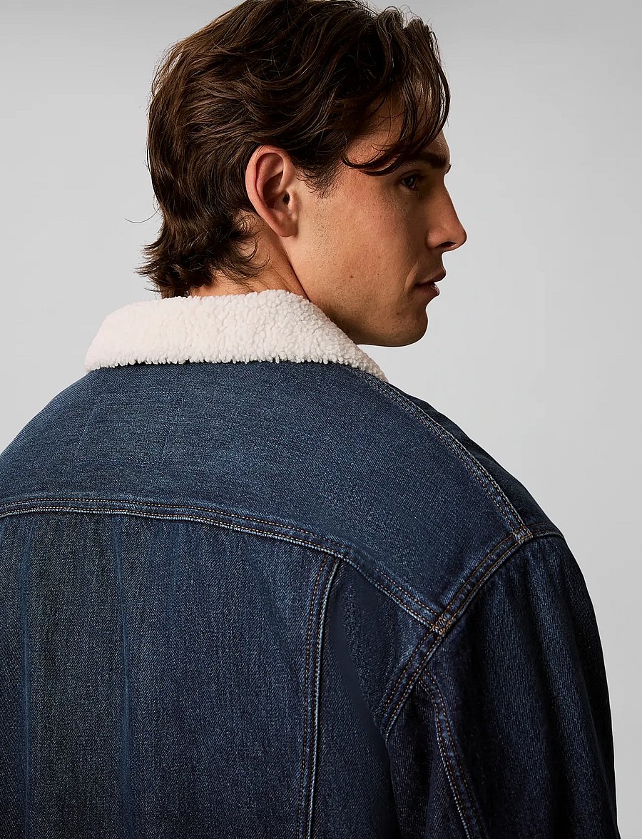 Calvin Klein Jeans - ARCHIVE 90S SHERPA TRUCKER CLAYT - lined denim jackets - clayton stone - 5