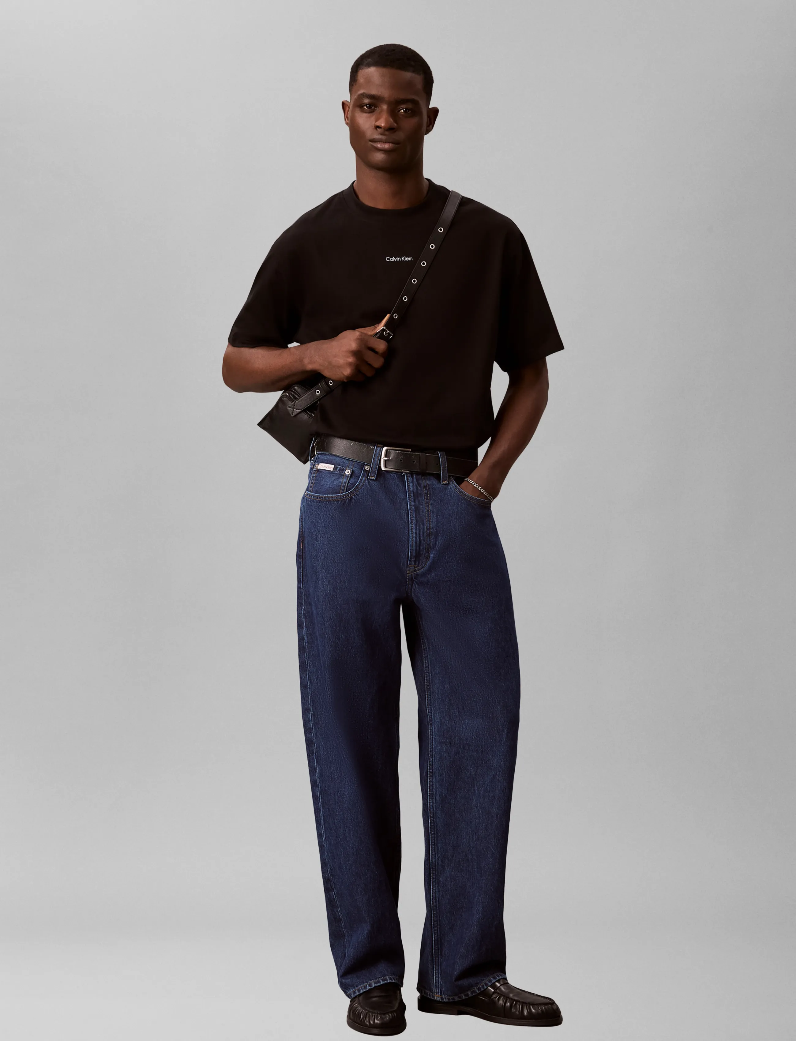 Calvin Klein Jeans SS RXLD 16S JEANS IMAGE BACK GRA - Kurzärmelige T-Shirts - BLACK / black