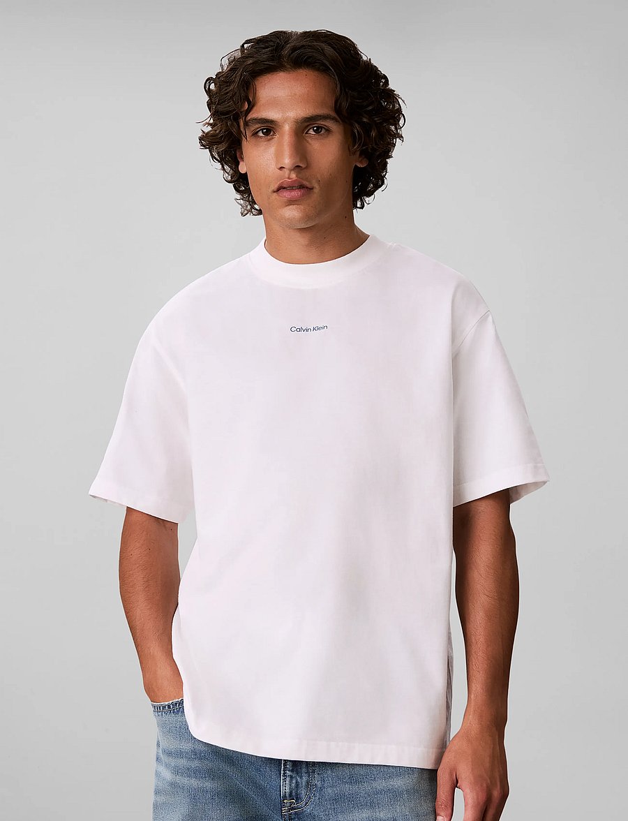 Calvin Klein Jeans - SS RXLD 16S JEANS IMAGE BACK GRA - kurzärmelige t-shirts - bright white - 0