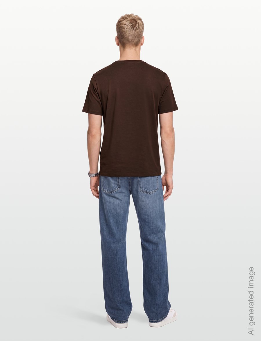 Calvin Klein Jeans - SS 30S EU BOXED CALVIN GRAPHIC T - kurzärmelige t-shirts - brown cork - 4