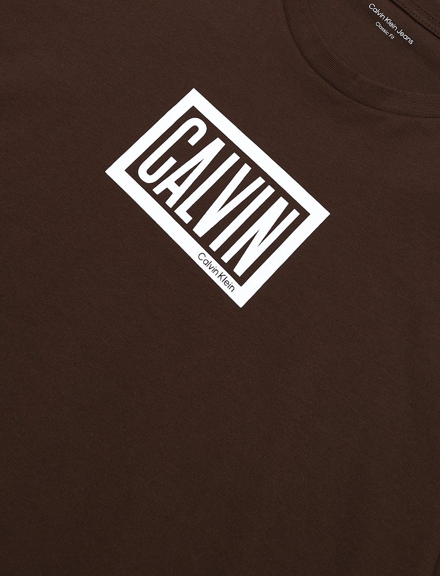 Calvin Klein Jeans - SS 30S EU BOXED CALVIN GRAPHIC T - kortärmade t-shirts - brown cork - 2