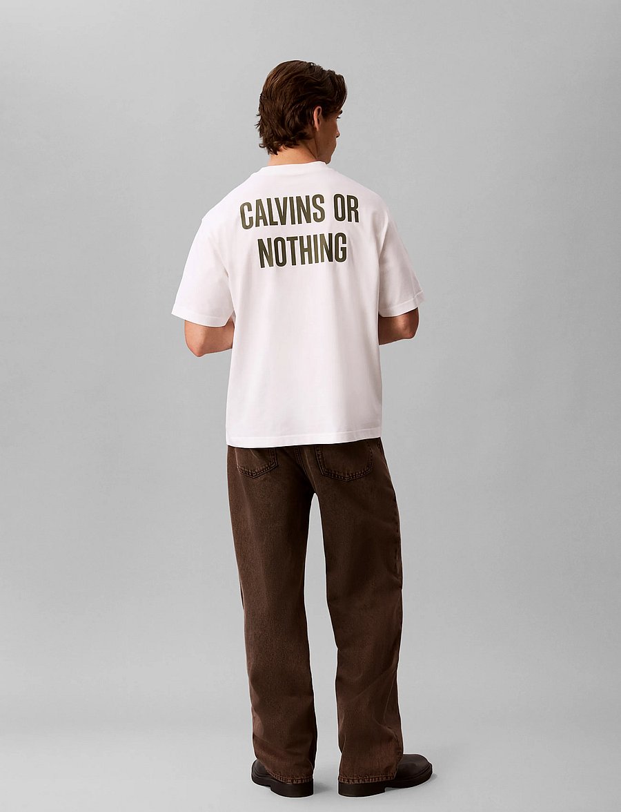 Calvin Klein Jeans - SS RLX 20S CALVIN OR NTHING BCK - short-sleeved t-shirts - bright white - 2