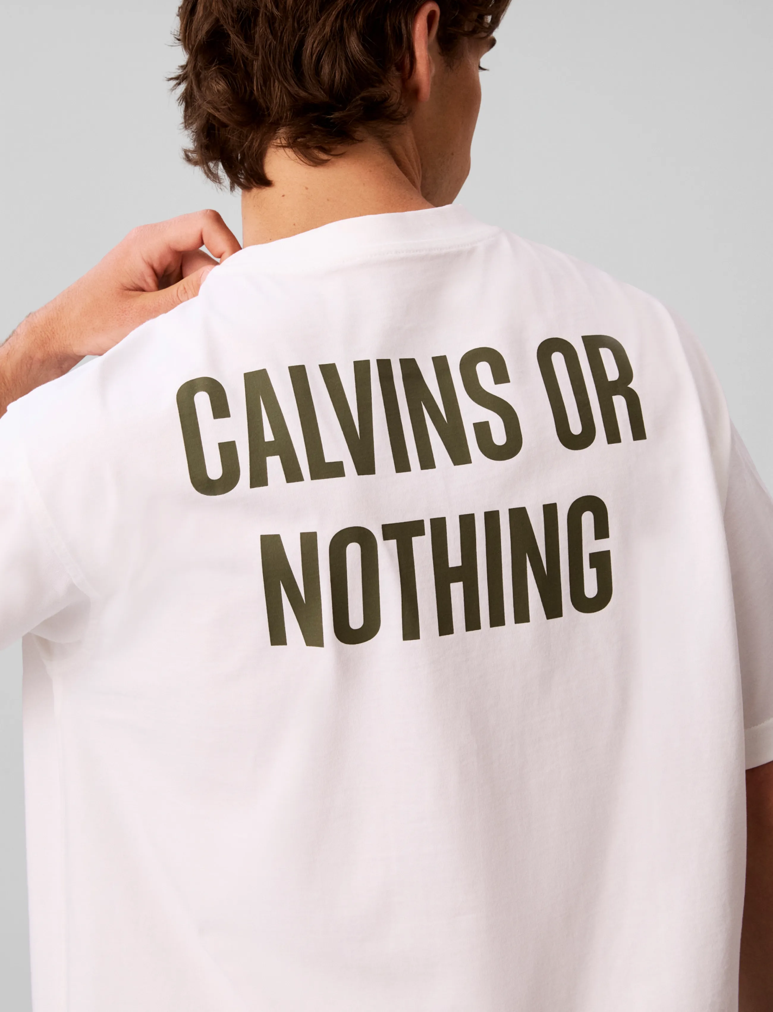 Calvin Klein Jeans - SS RLX 20S CALVIN OR NTHING BCK - kortärmade t-shirts - bright white - 5