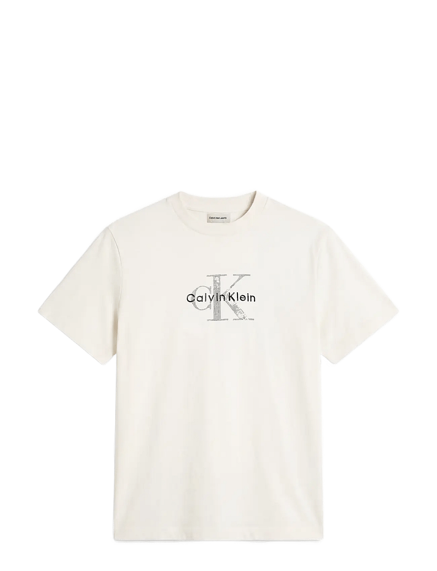Calvin Klein Jeans - SS 20s EZ Distressd Mnlgo Graphi - kortärmade t-shirts - tofu - 1