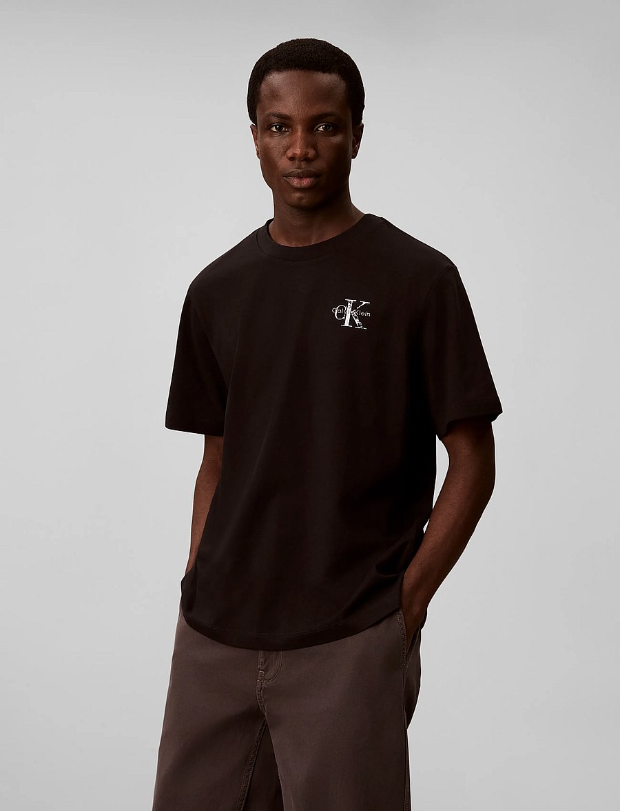 Calvin Klein Jeans - SS EZ 20S DISTRESS MNLGO BCK GRA - kurzärmelige t-shirts - black - 3