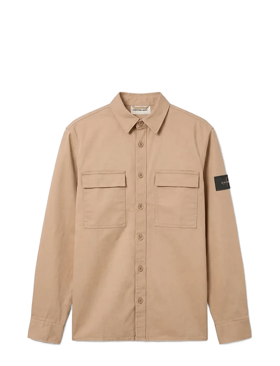 Calvin Klein Jeans - LS COMFORT COTTON EASY OVERSHIRT - Überhemden - travertine - 1