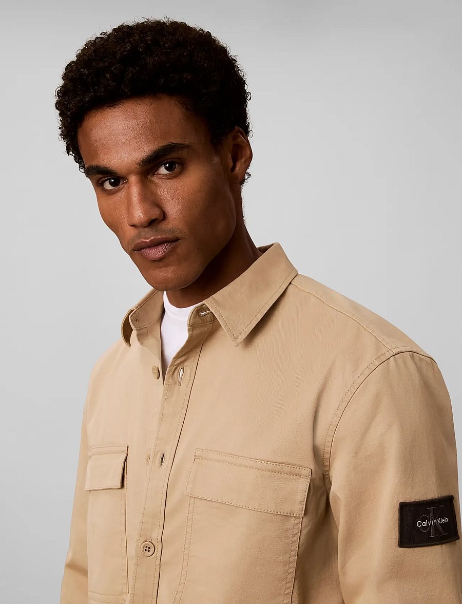 Calvin Klein Jeans - LS COMFORT COTTON EASY OVERSHIRT - Überhemden - travertine - 4