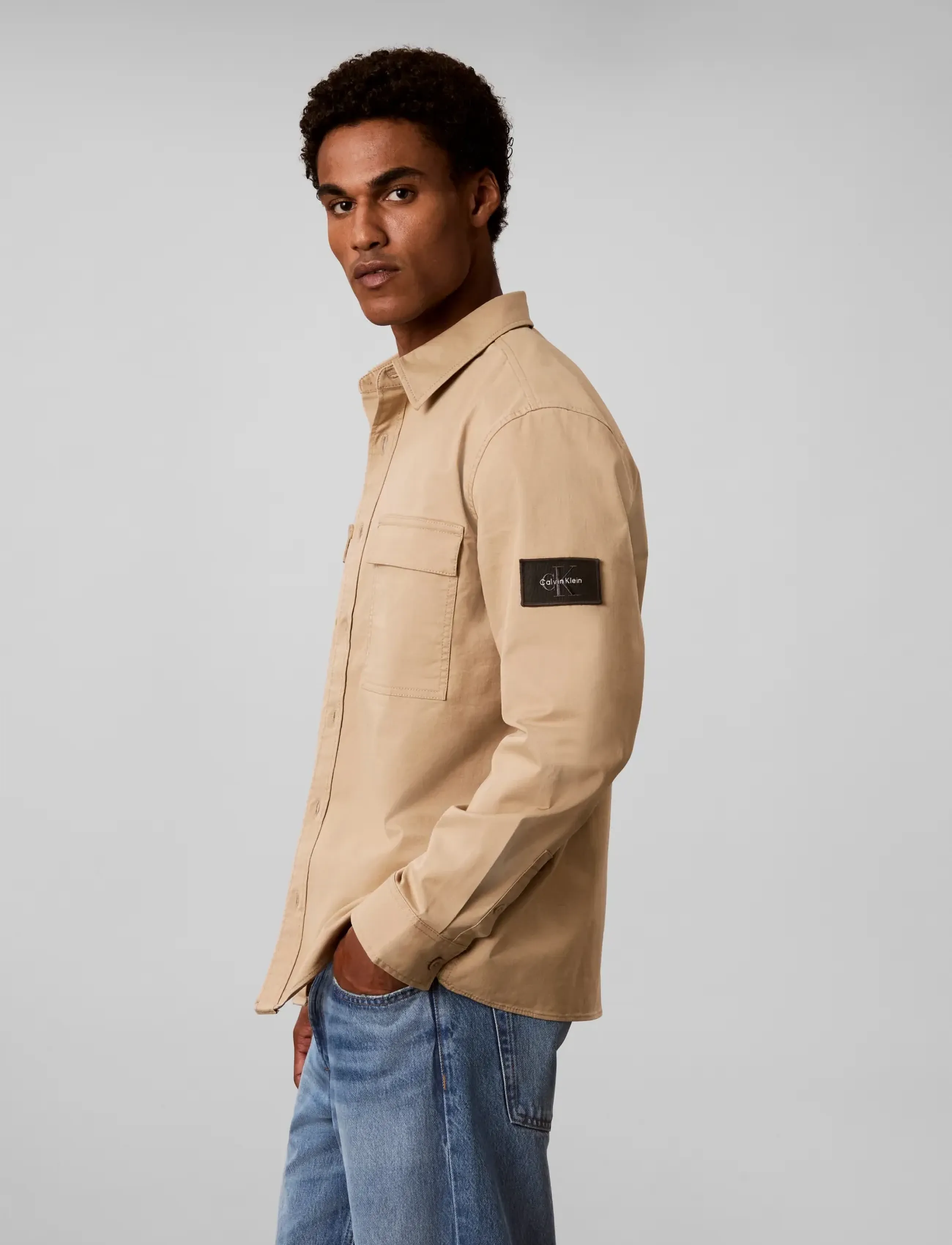 Calvin Klein Jeans - LS COMFORT COTTON EASY OVERSHIRT - Überhemden - travertine - 5