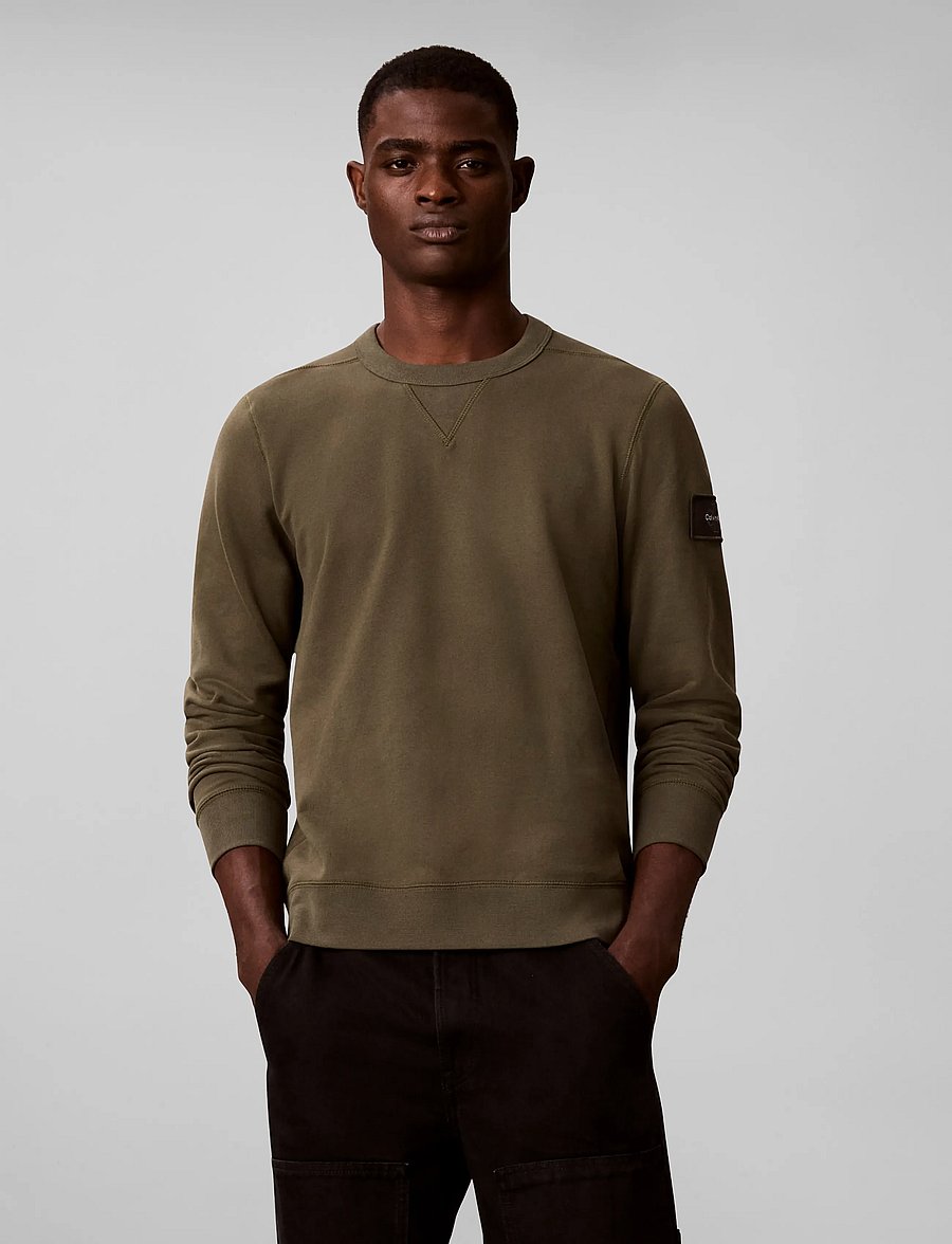 Calvin Klein Jeans - LS 350TERRY BADGE CN SWTSHRT - sweatshirts - olive night - 3
