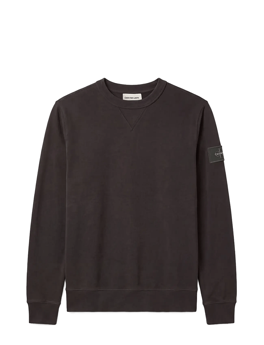 Calvin Klein Jeans - LS 350TERRY BADGE CN SWTSHRT - shoppa efter stil - pirate black - 1