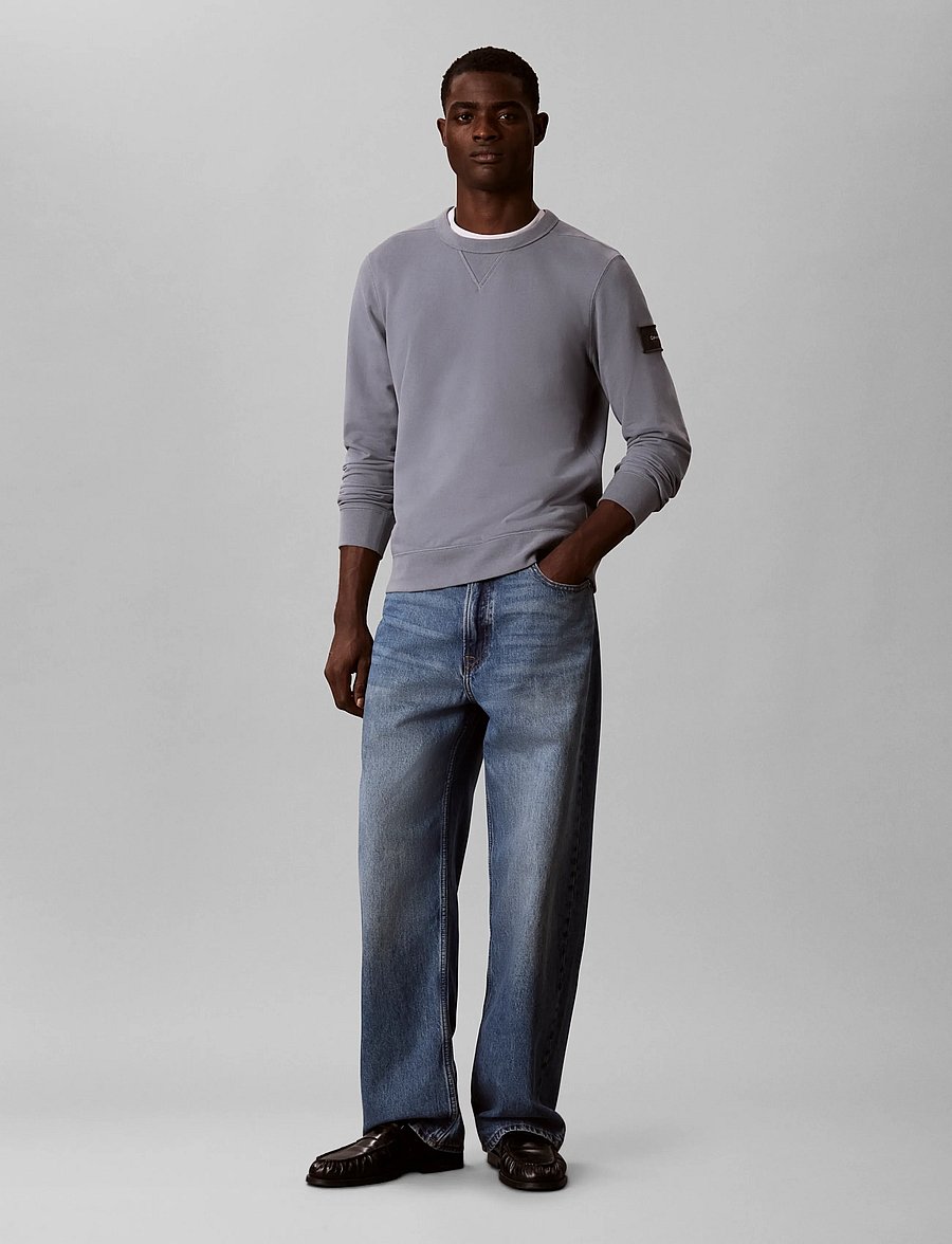 Calvin Klein Jeans - LS EU 350TERRY BADGE CN SWEATSHI - sweatshirts - steel gray - 0