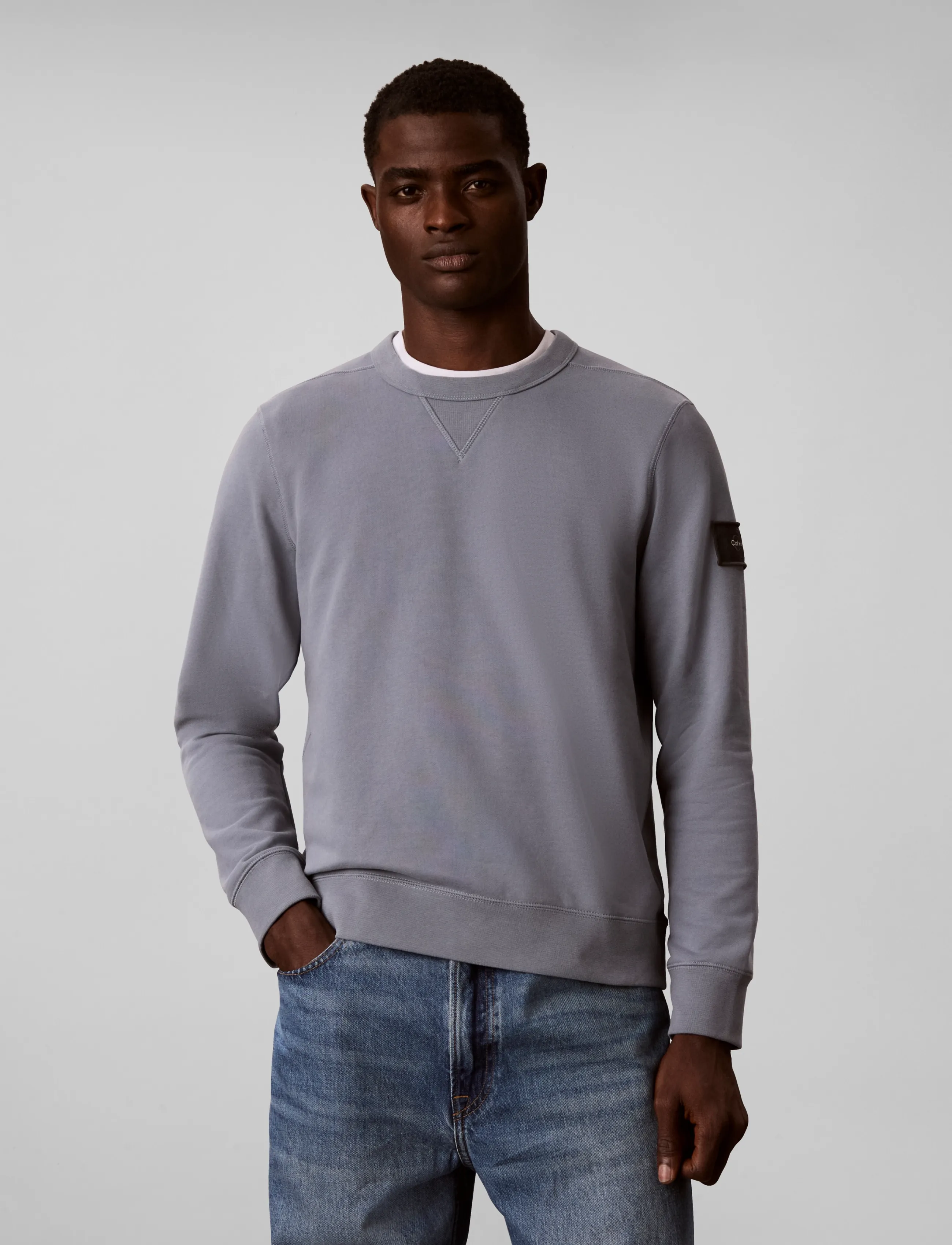 Calvin Klein Jeans - LS EU 350TERRY BADGE CN SWEATSHI - sweatshirts - steel gray - 3
