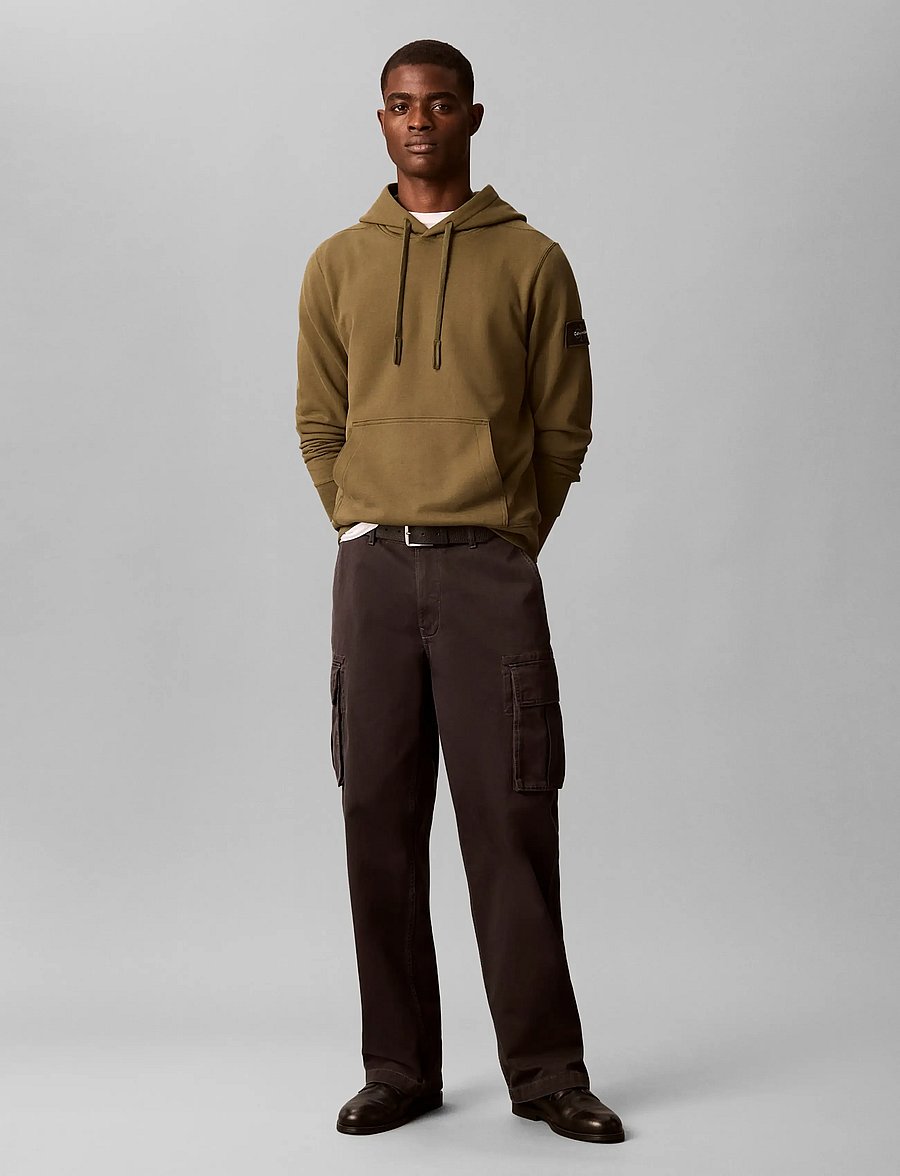 Calvin Klein Jeans - LS EU 350TERRY BADGE HOODIE - kapuzenpullover - olive night - 0