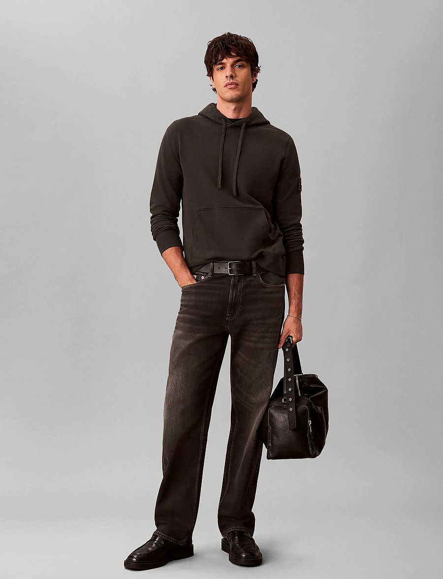 Calvin Klein Jeans - LS EU 350TERRY BADGE HOODIE - hoodies - pirate black - 0