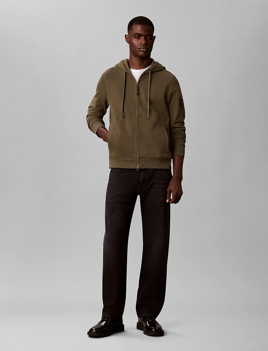 Calvin Klein Jeans - LS EU 350TERRY BADGE FZ HOODIE - kapuzenpullover - olive night - 0