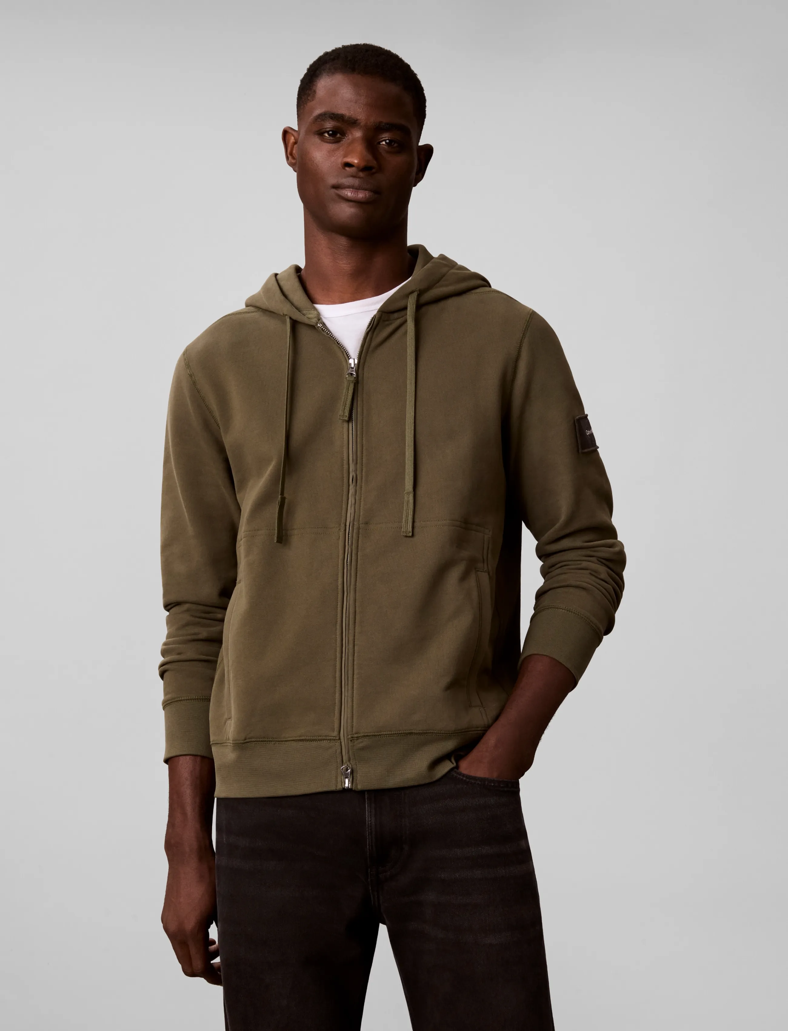 Calvin Klein Jeans - LS EU 350TERRY BADGE FZ HOODIE - kapuzenpullover - olive night - 3