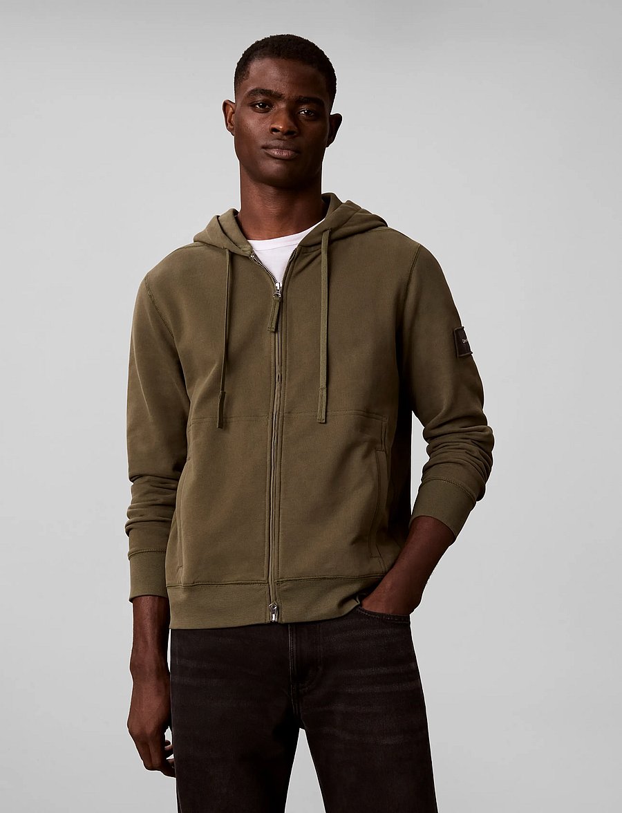 Calvin Klein Jeans - LS EU 350TERRY BADGE FZ HOODIE - kapuzenpullover - olive night - 3