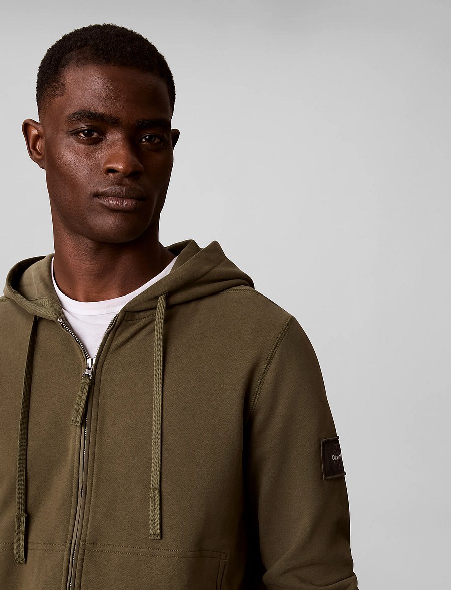 Calvin Klein Jeans - LS EU 350TERRY BADGE FZ HOODIE - kapuzenpullover - olive night - 4