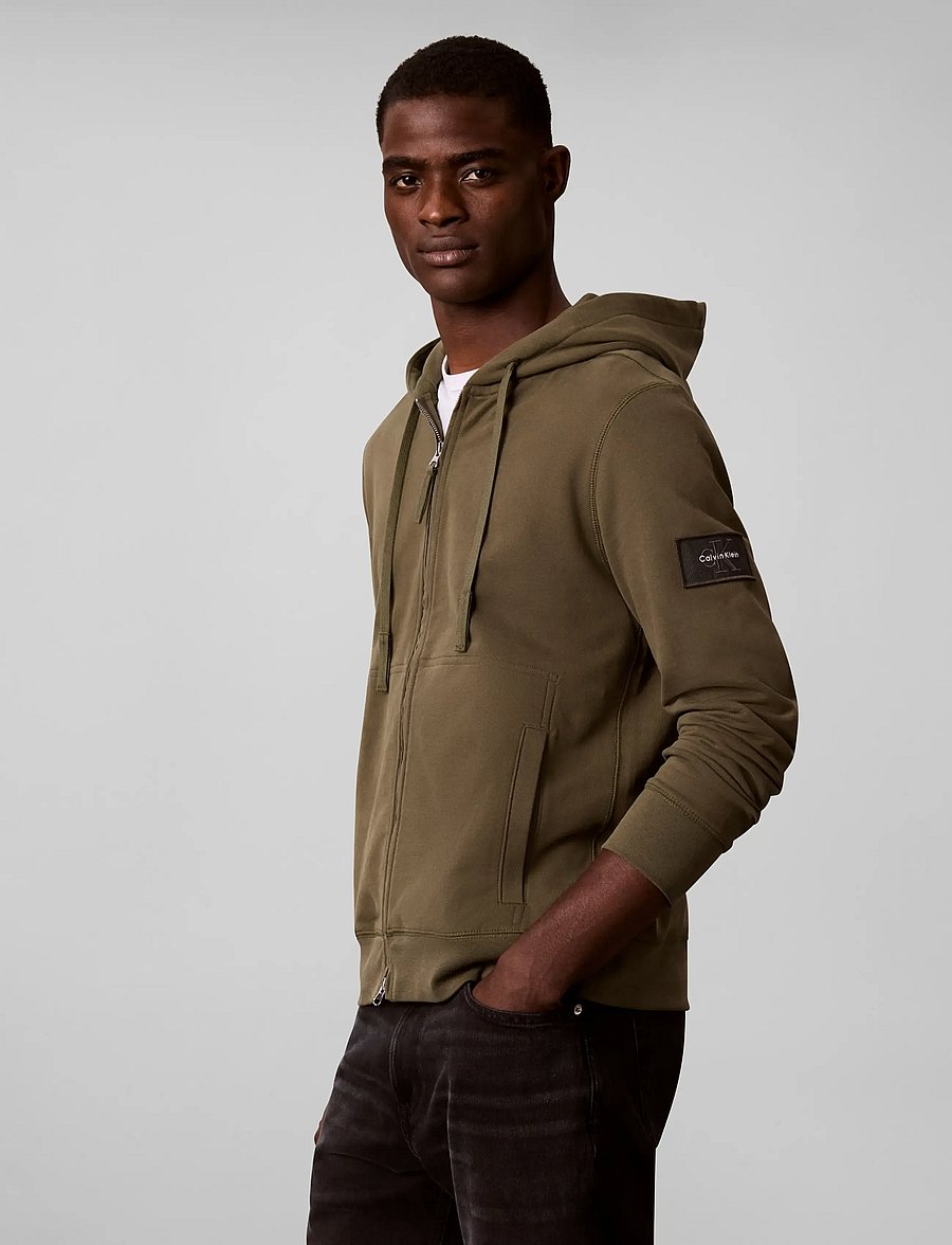 Calvin Klein Jeans - LS EU 350TERRY BADGE FZ HOODIE - kapuzenpullover - olive night - 5