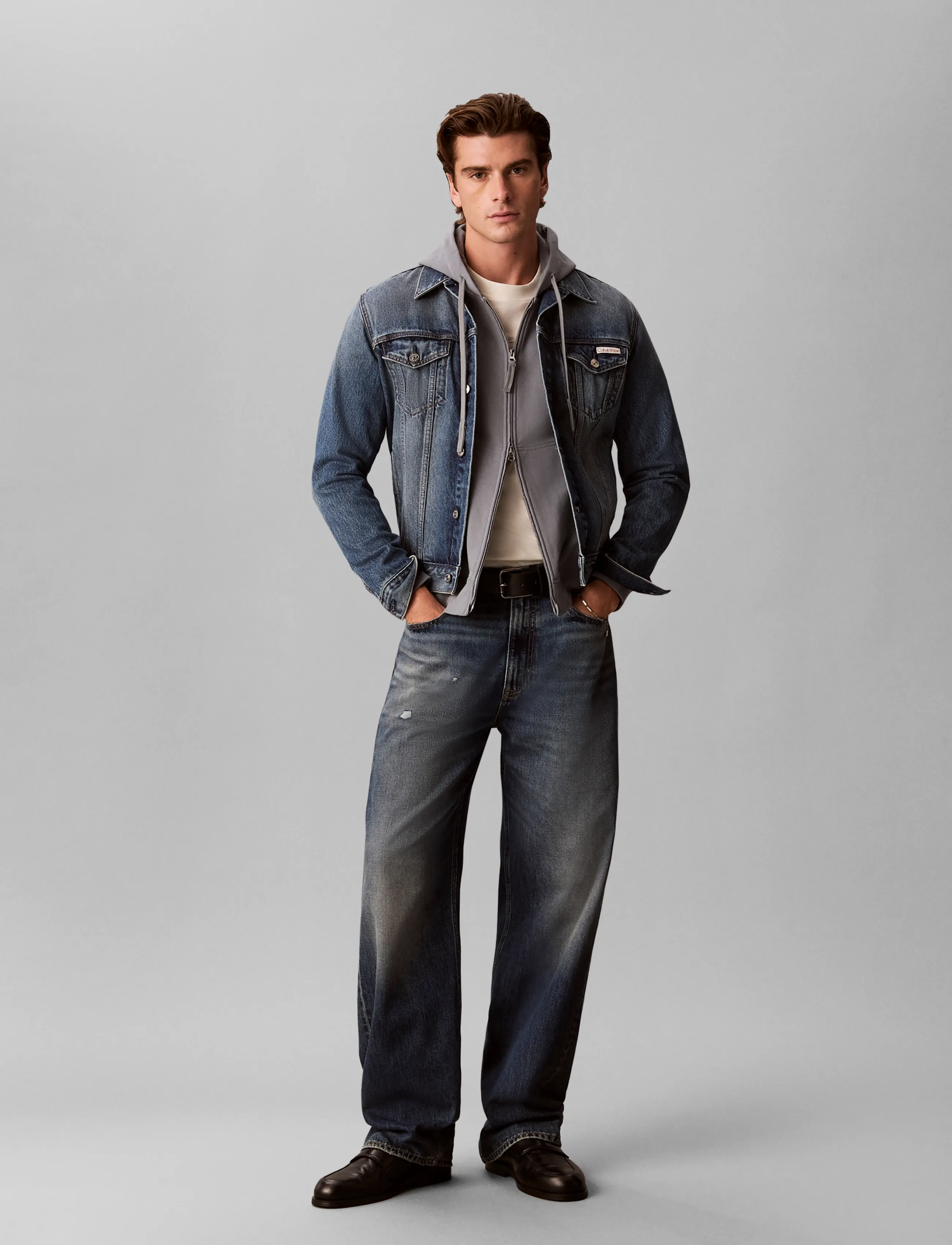 Calvin Klein Jeans LS EU 350TERRY BADGE FZ HOODIE - Kleidung - STEEL GRAY / grey