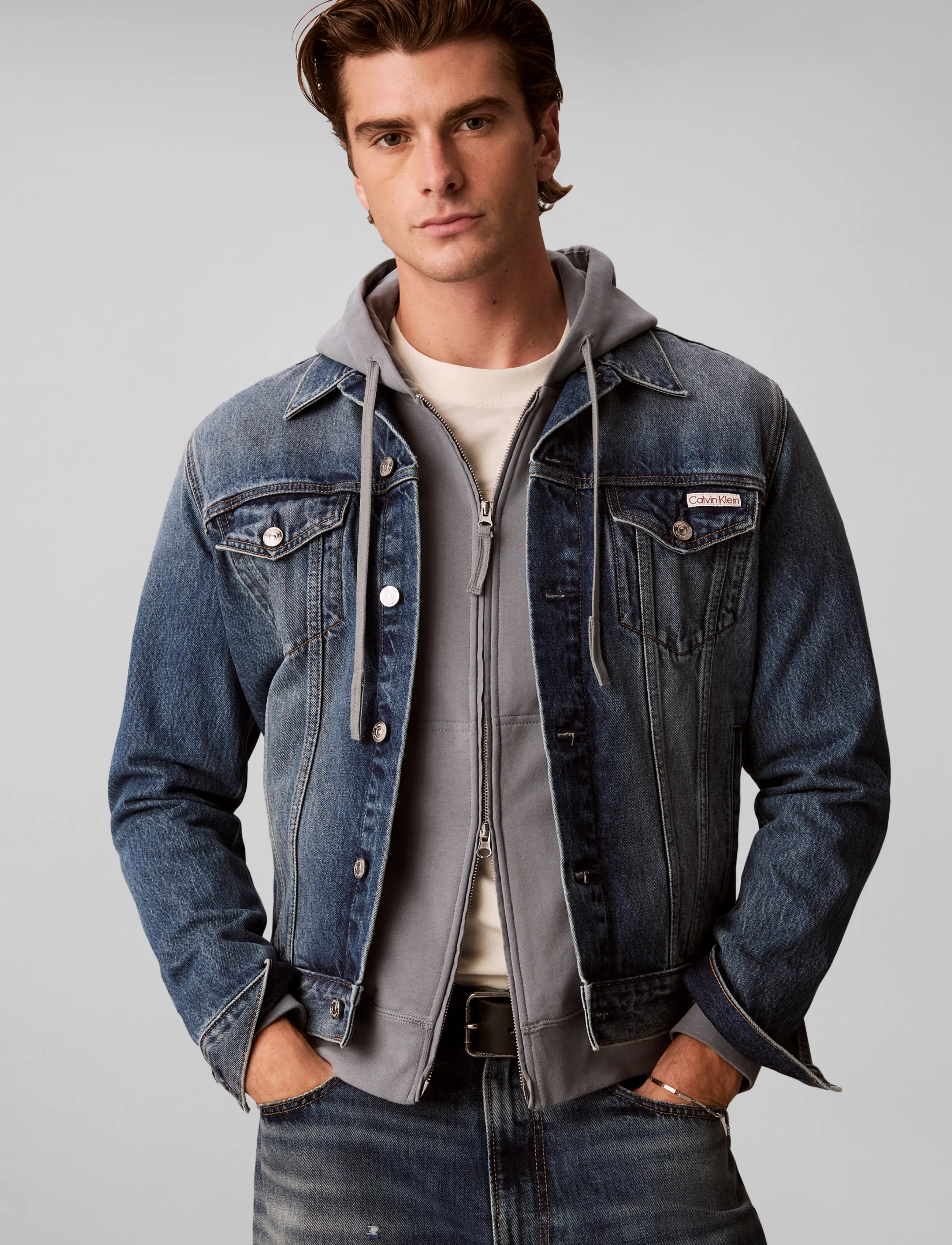 Calvin Klein Jeans - LS EU 350TERRY BADGE FZ HOODIE - kapuzenpullover - steel gray - 5