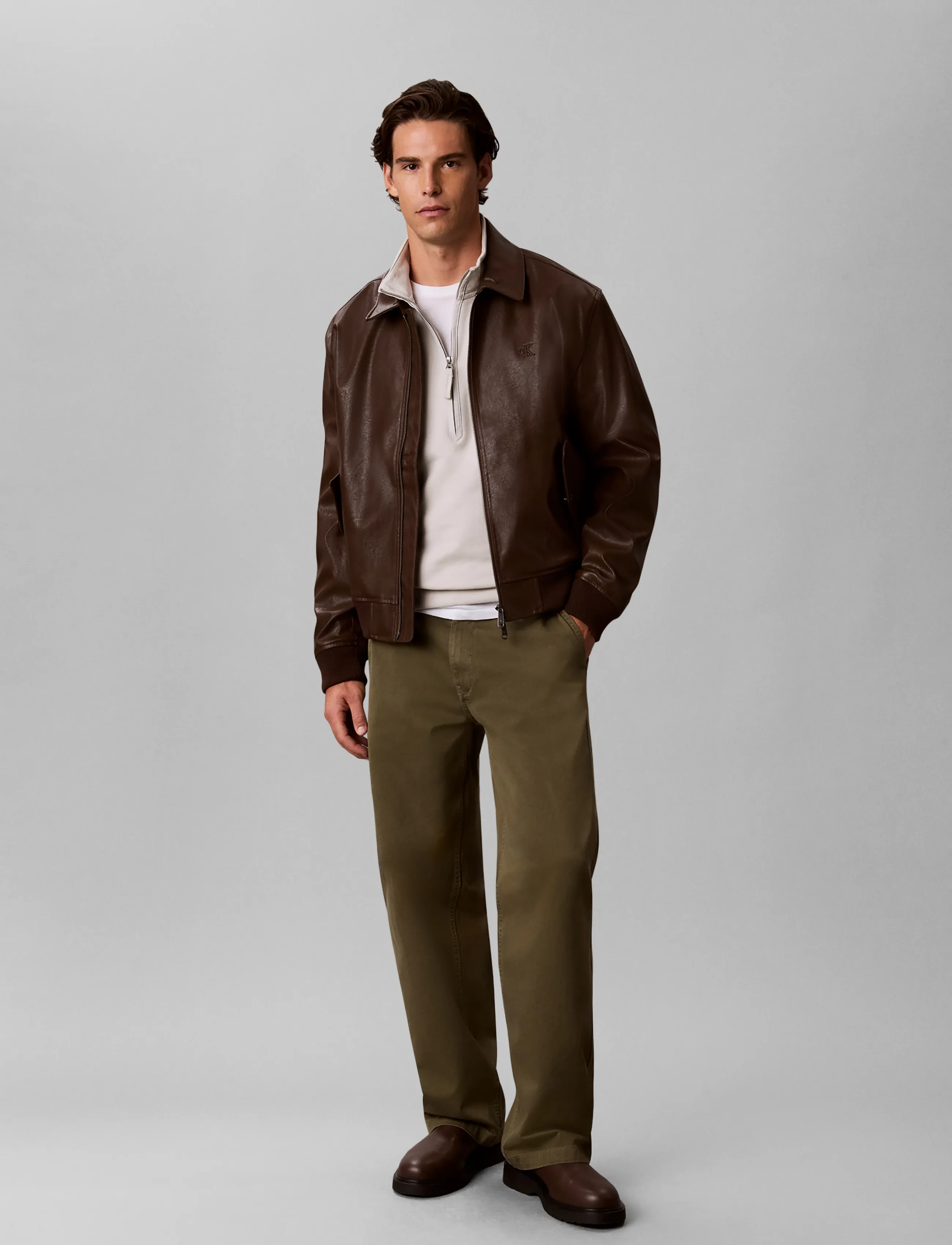 Calvin Klein Jeans - LS EU 350TERRY BADGE QTR ZIP - dressipluusid - moonstruck - 4