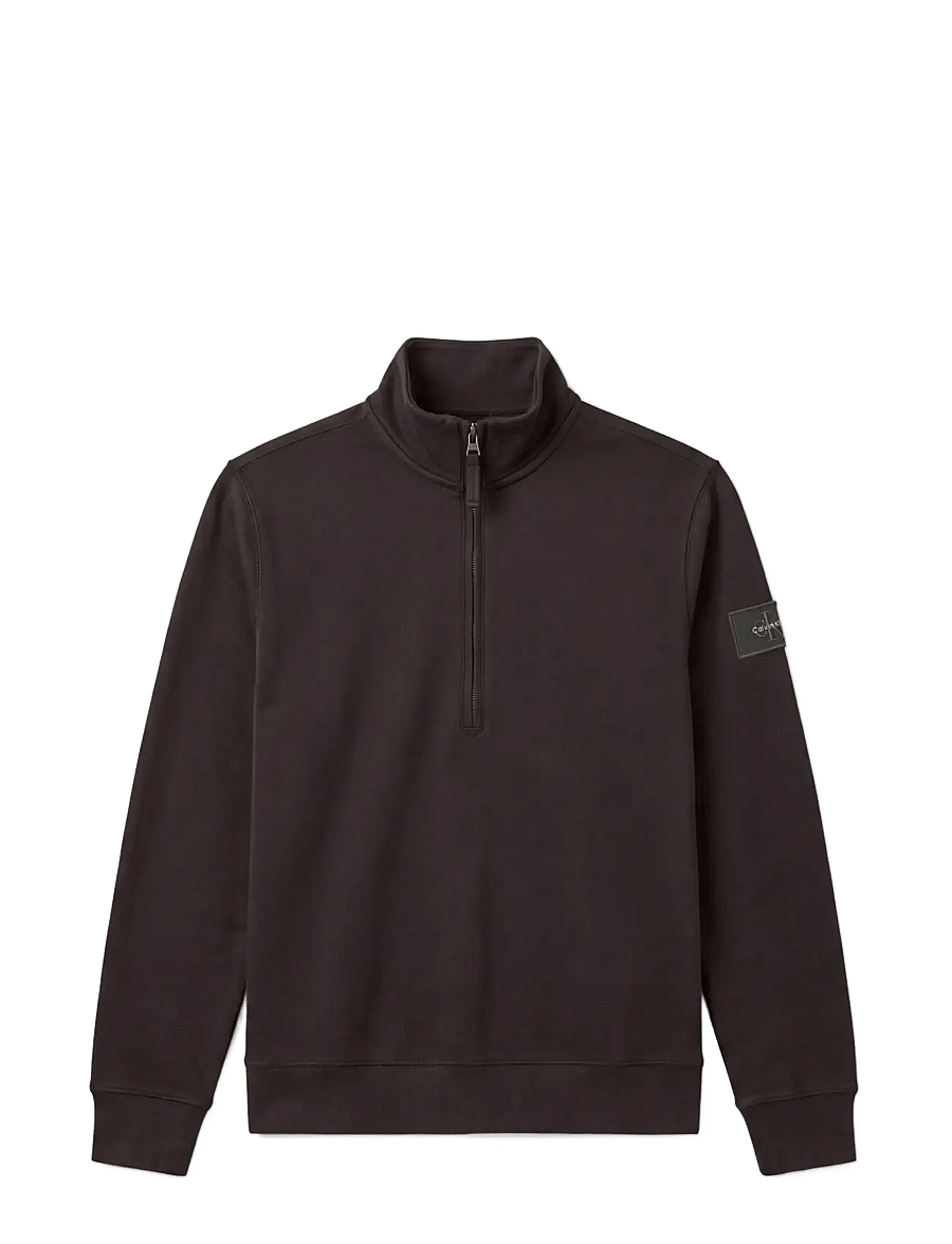 Calvin Klein Jeans - LS EU 350TERRY BADGE QTR ZIP - poolpika lukuga džemprid - pirate black - 1