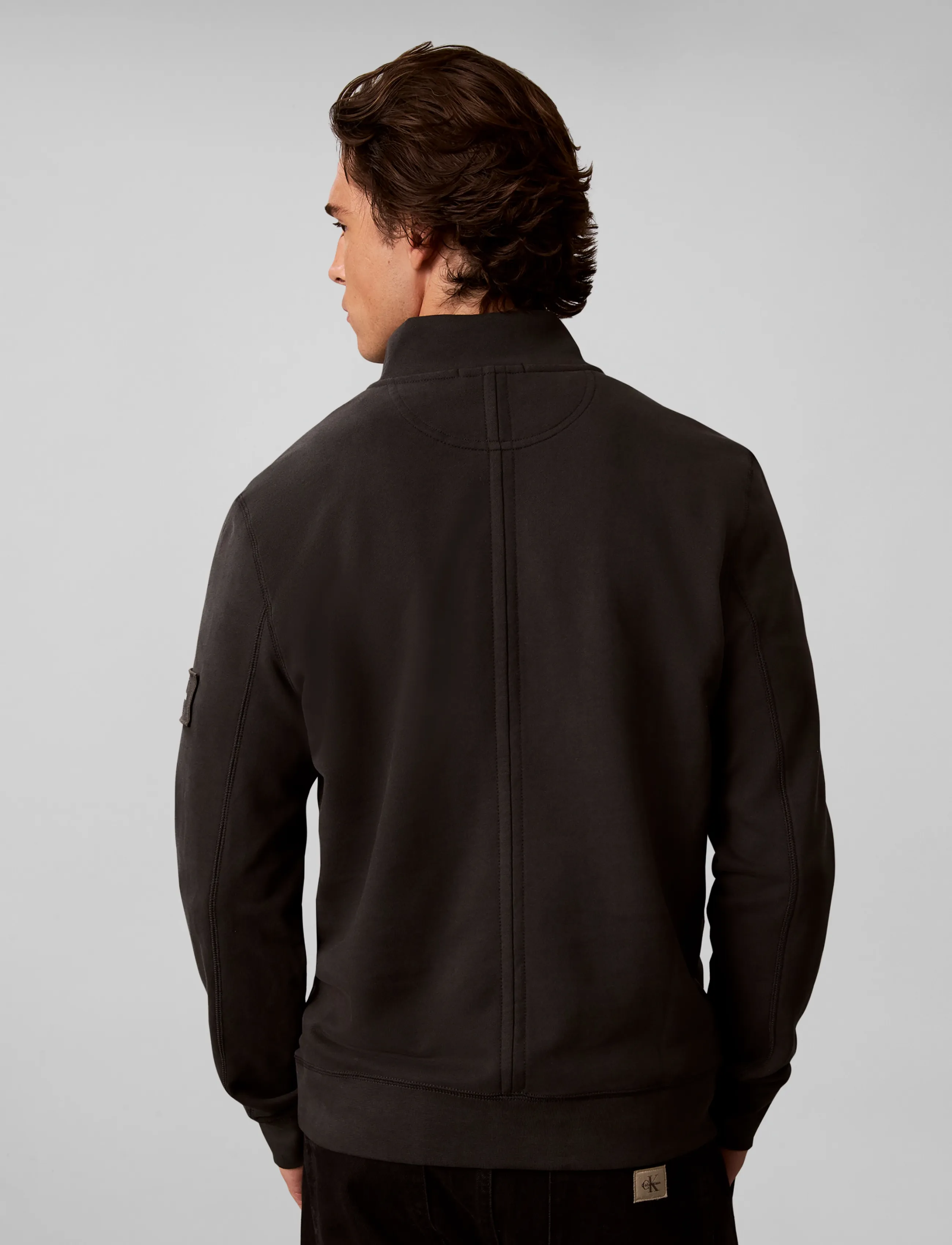 Calvin Klein Jeans - LS EU 350TERRY BADGE QTR ZIP - poolpika lukuga džemprid - pirate black - 2